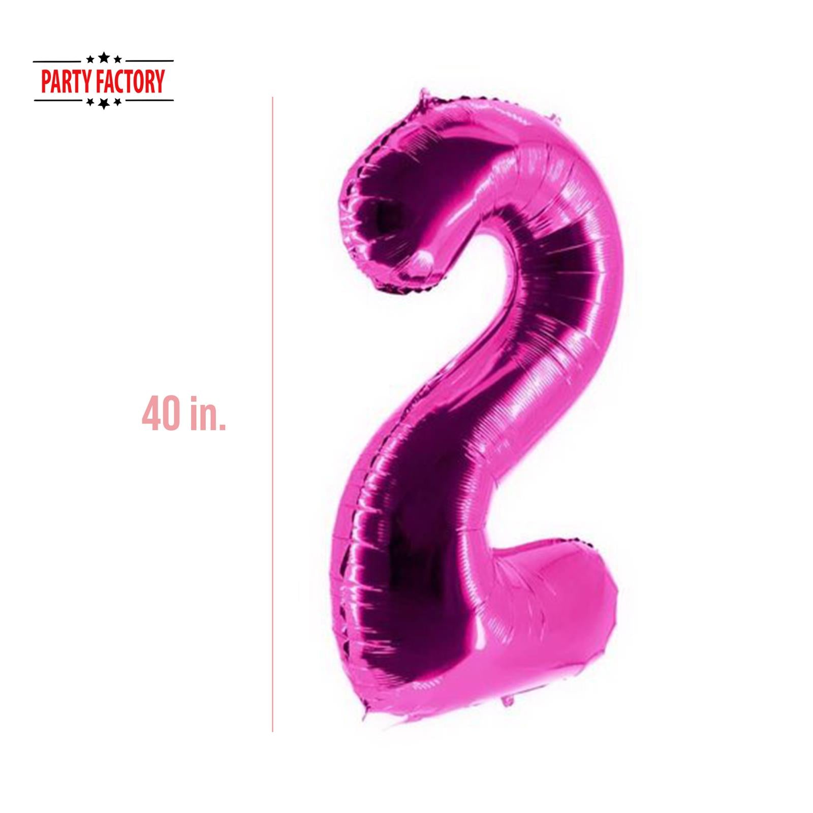 XXL foil balloon number 2 pink 40 in 3