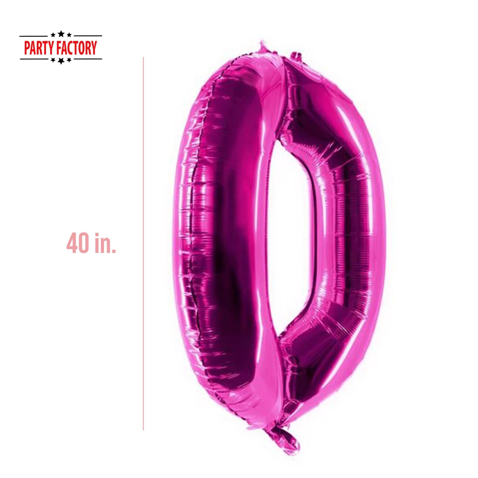 XXL foil balloon number 0 pink 40 in 3
