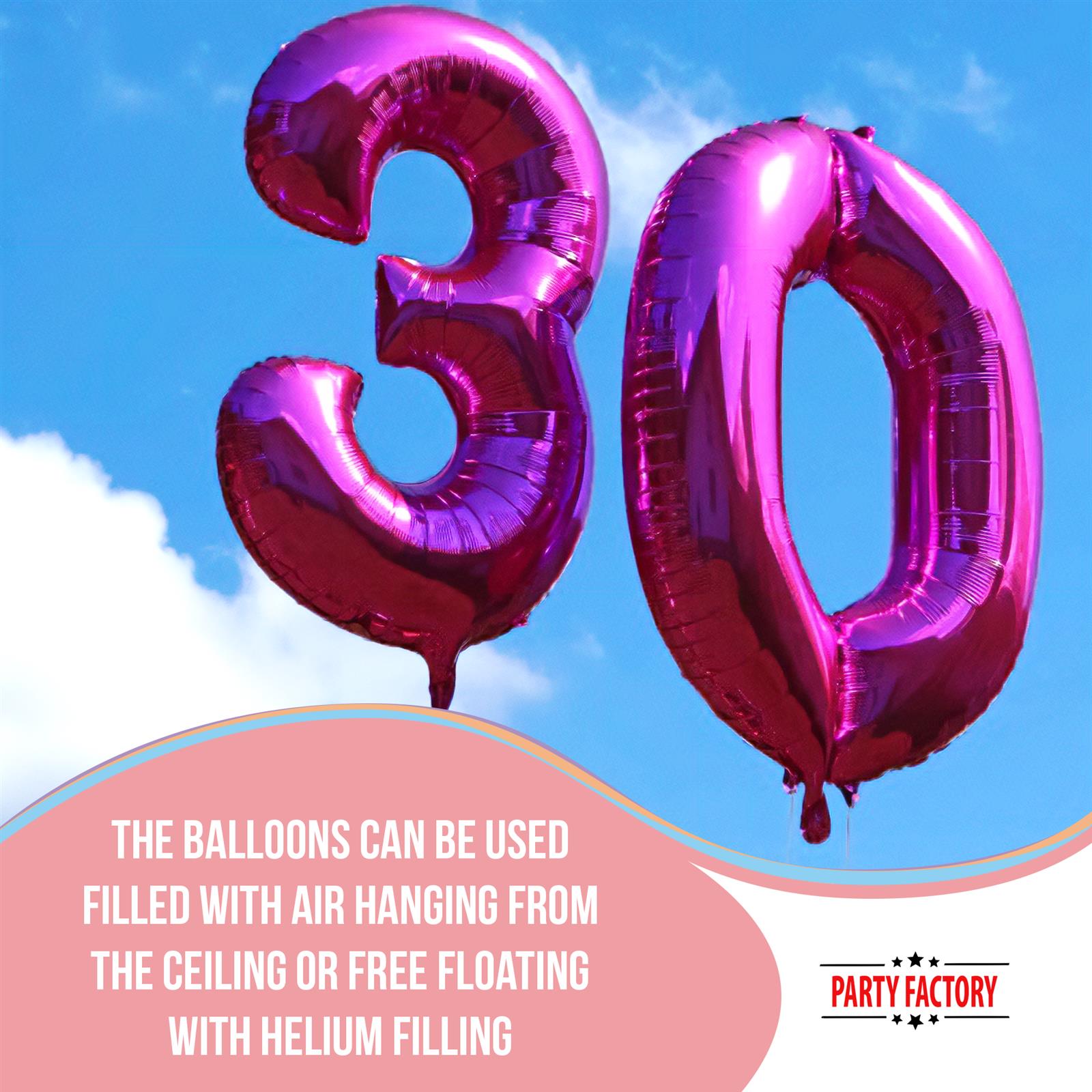 XXL foil balloon number 2 pink 40 in 6
