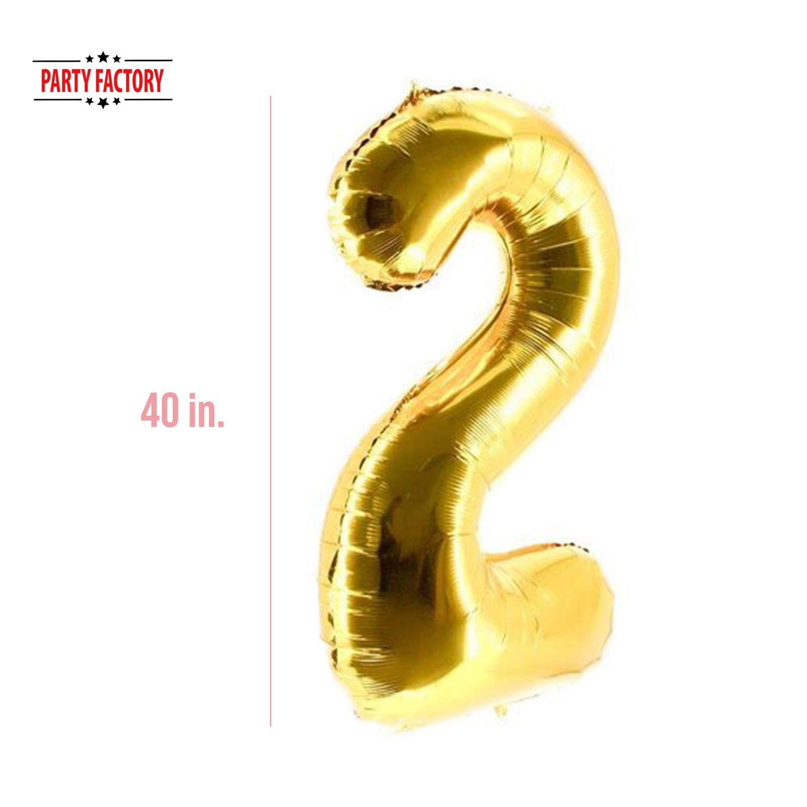 XXL foil balloon number 2 gold 40 in 3
