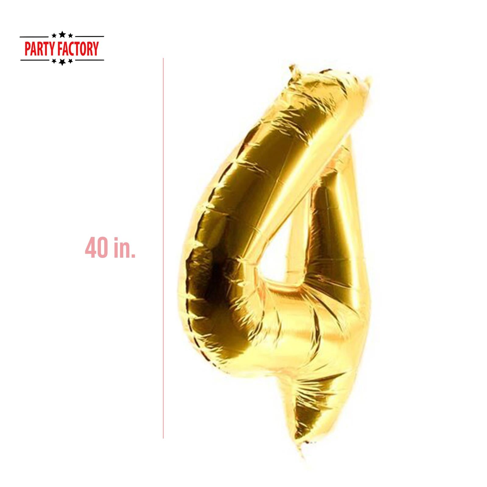 XXL foil balloon number 4 gold 40 in 3