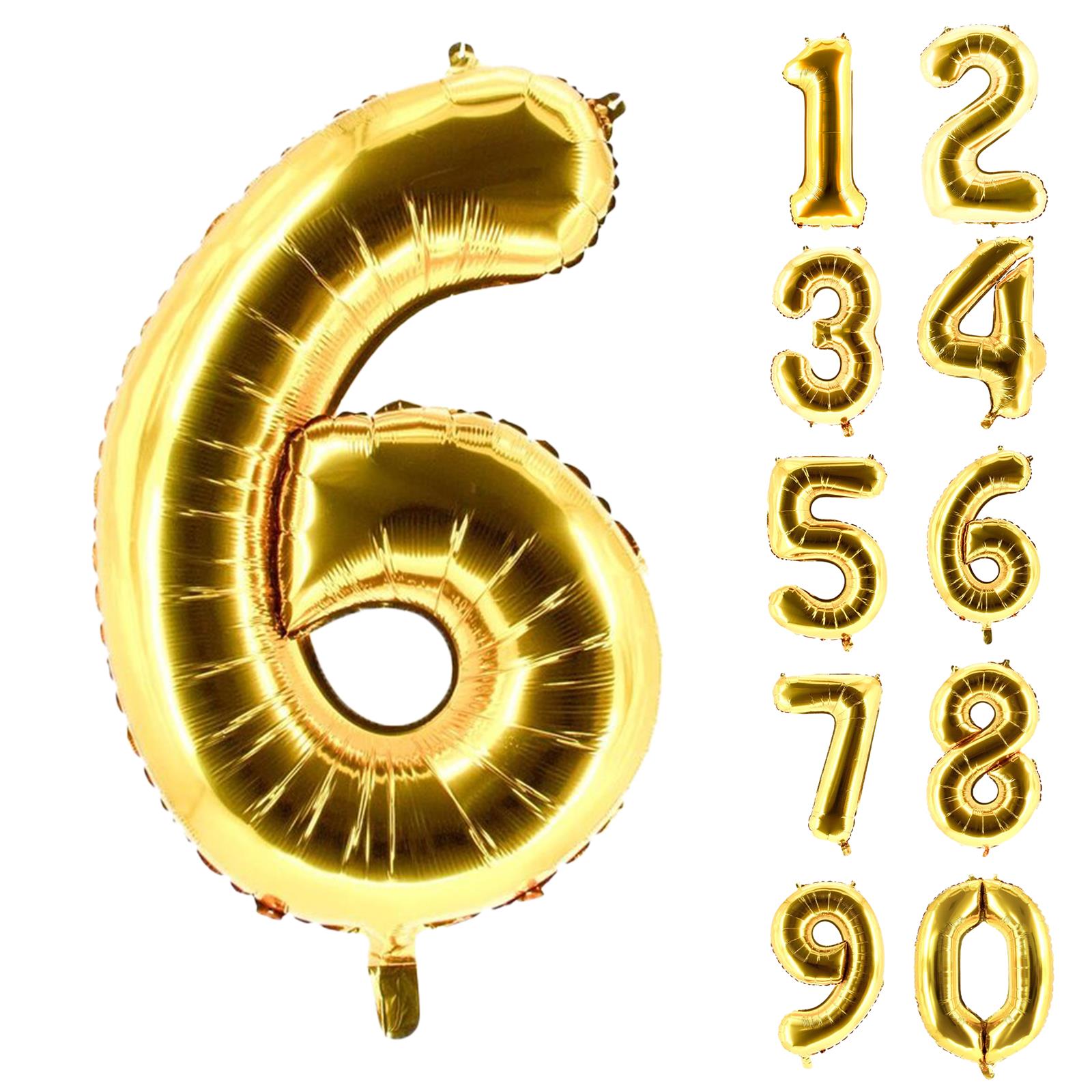 XXL foil balloon number 6 gold 40 in