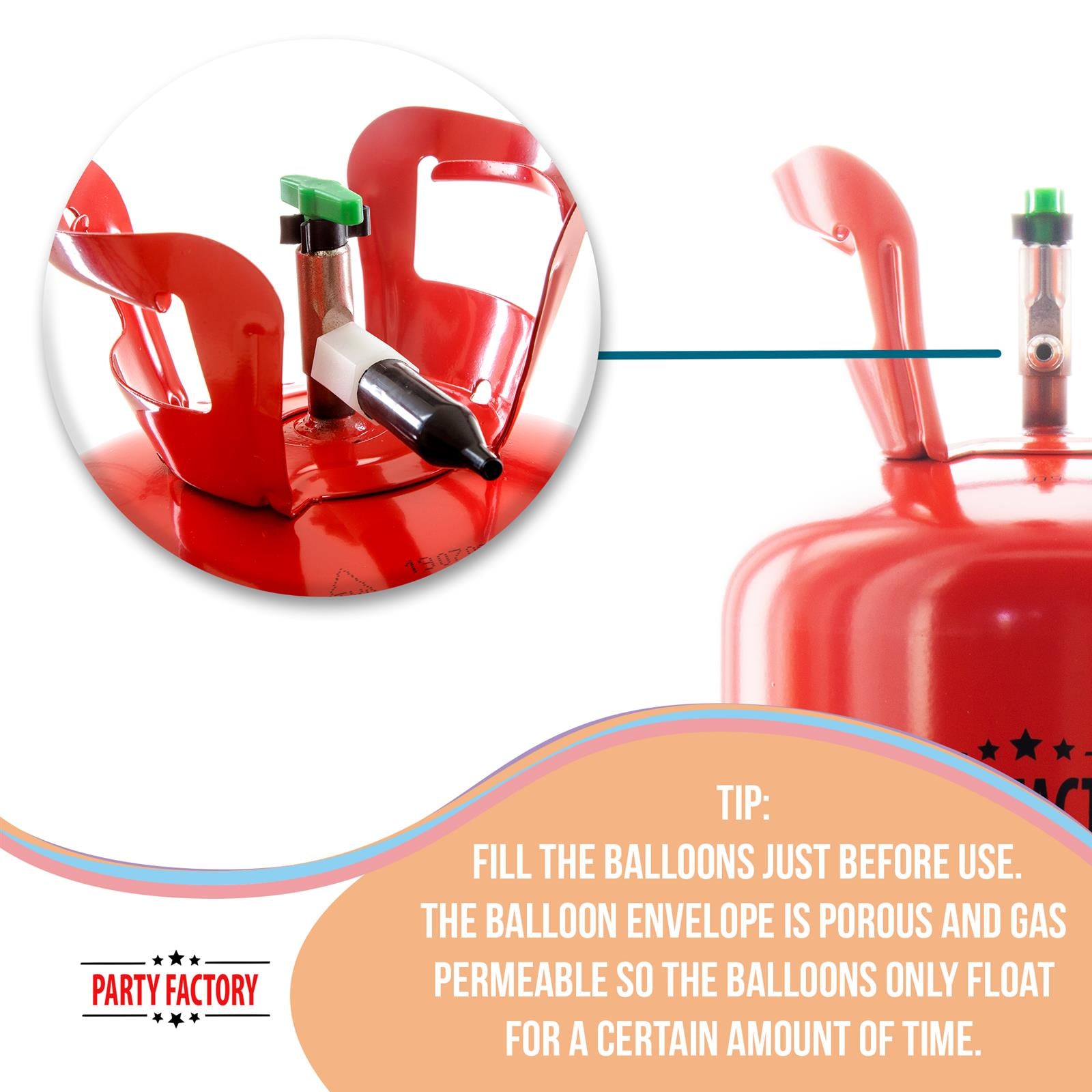 Helium tank for 30 balloons incl 30 latex balloons 6