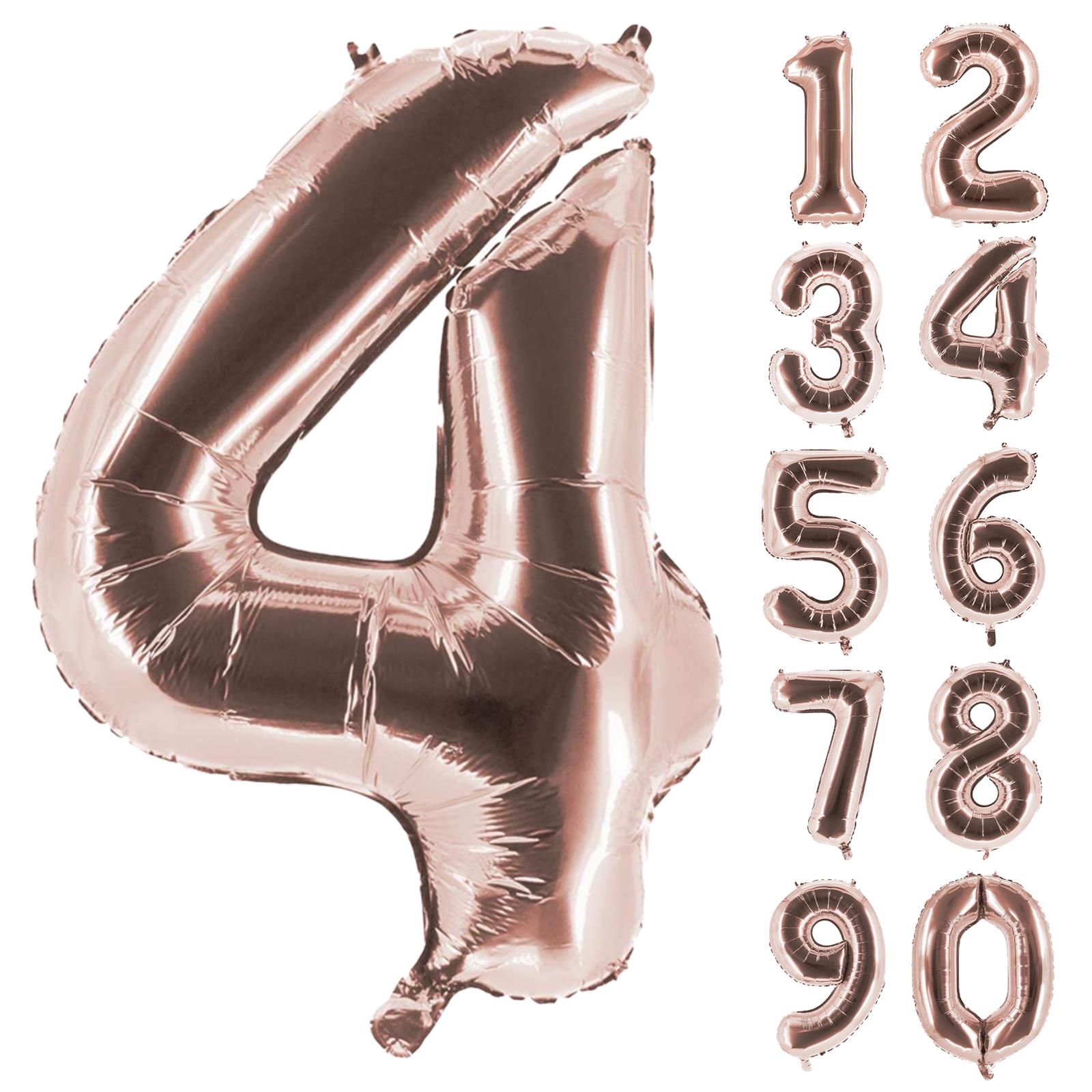 XXL foil balloon number 4  rose gold 40 in