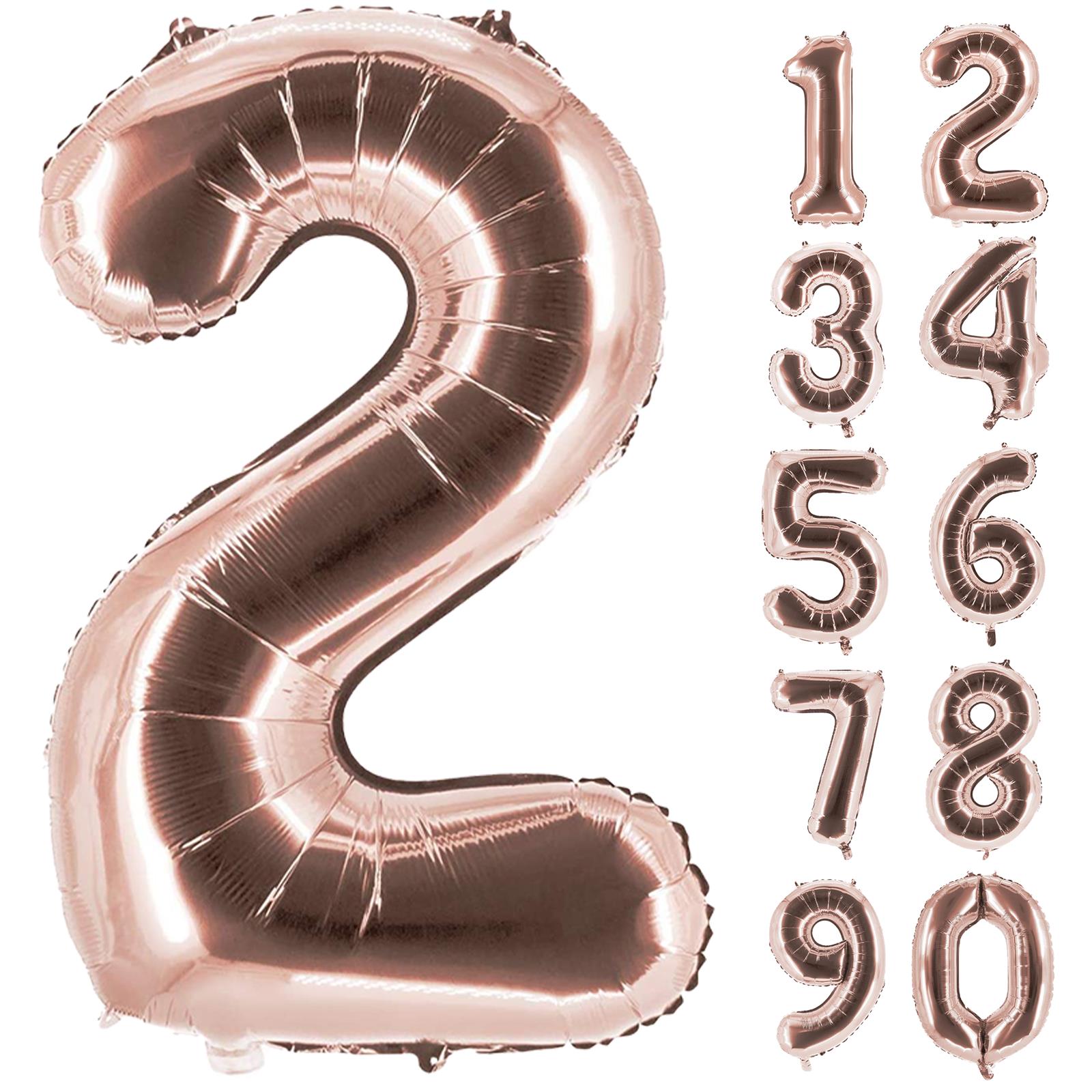 XXL foil balloon number 2 rose gold 40 in