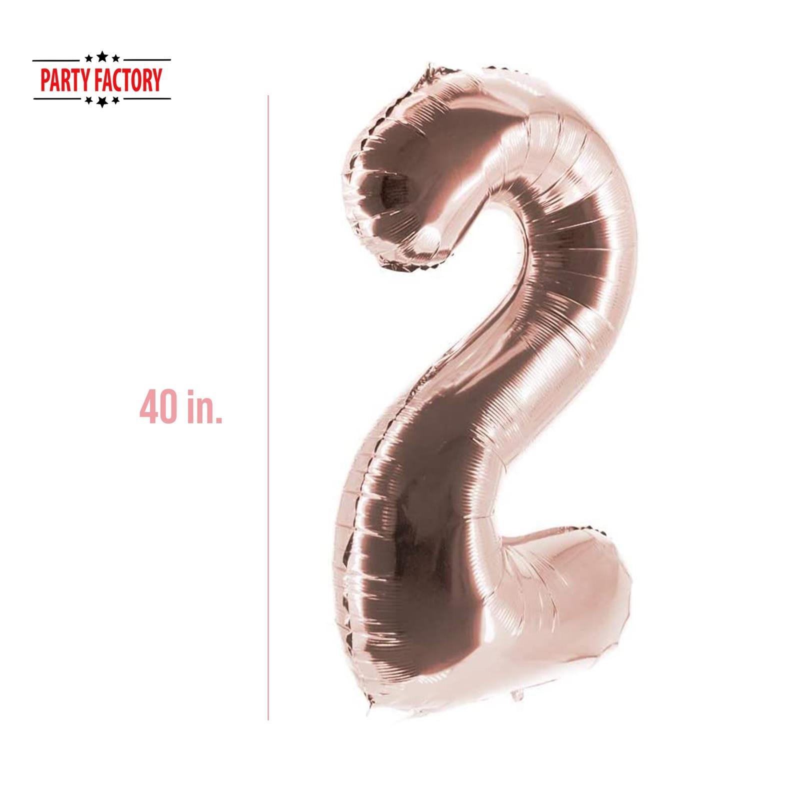 XXL foil balloon number 2 rose gold 40 in 3