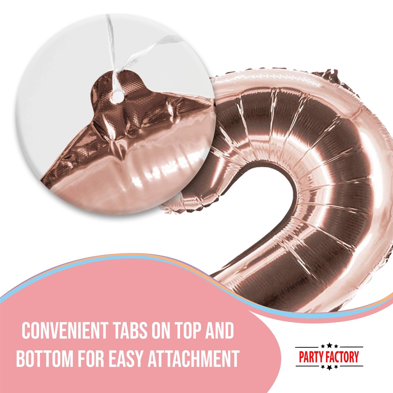 XXL foil balloon number 2 rose gold 40 in 5