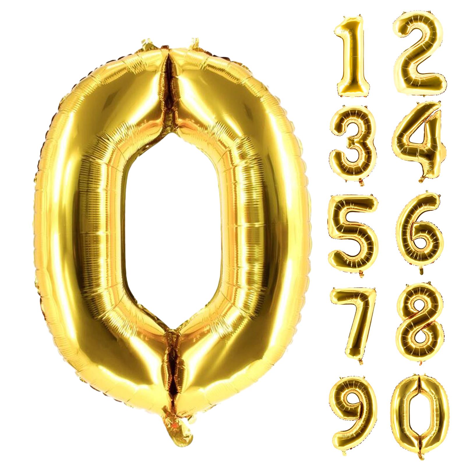 XXL foil balloon number 0 gold 40 in