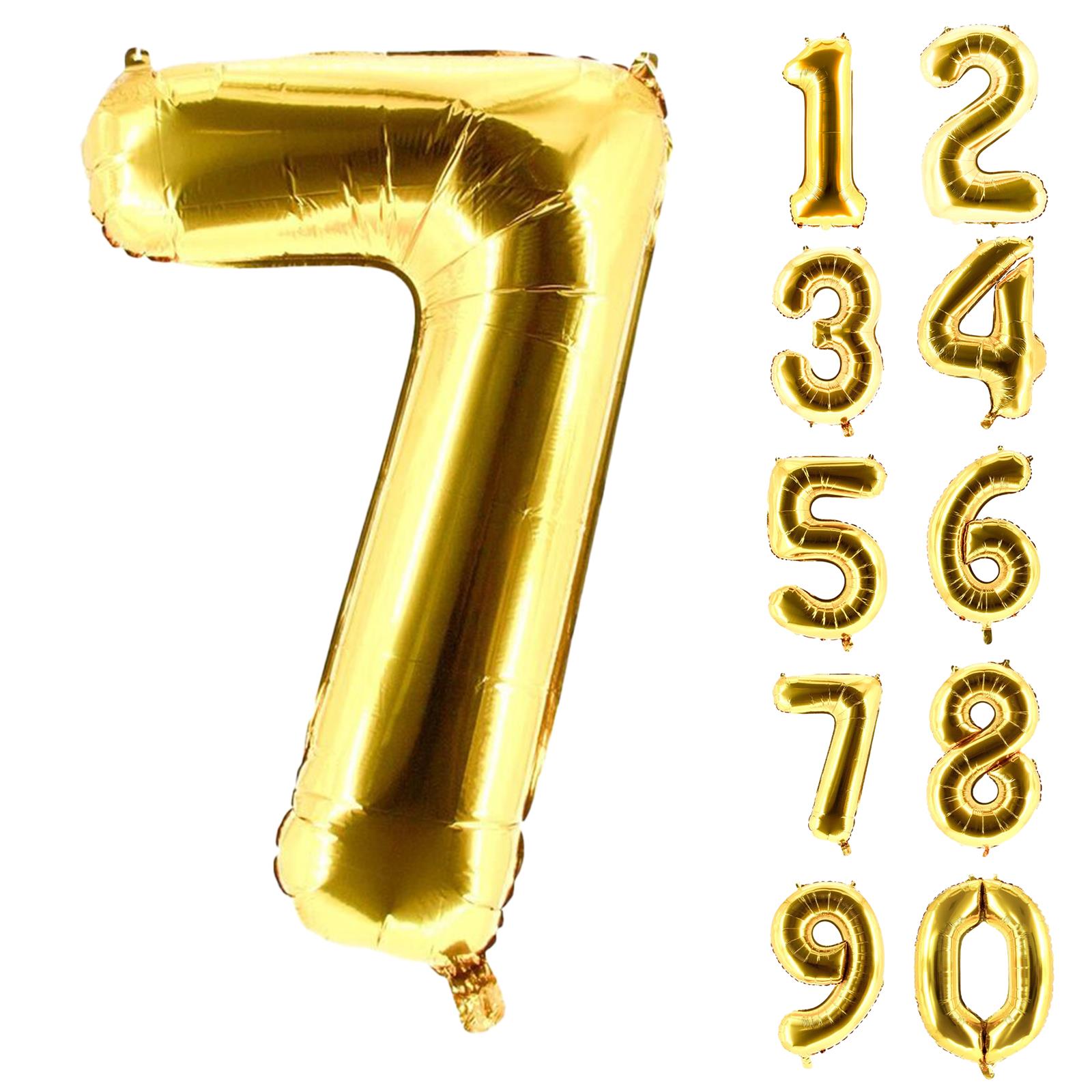 XXL foil balloon number 7 gold 40 in