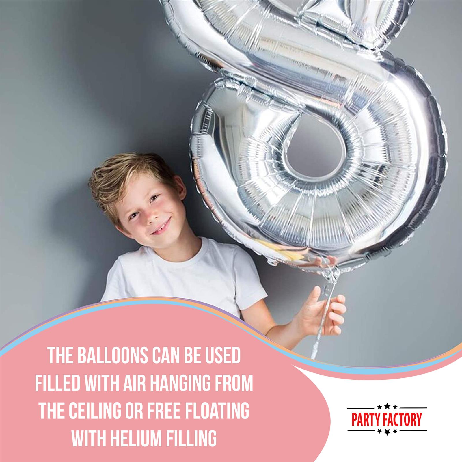 XXL foil balloon number 4 silver 40 in 6
