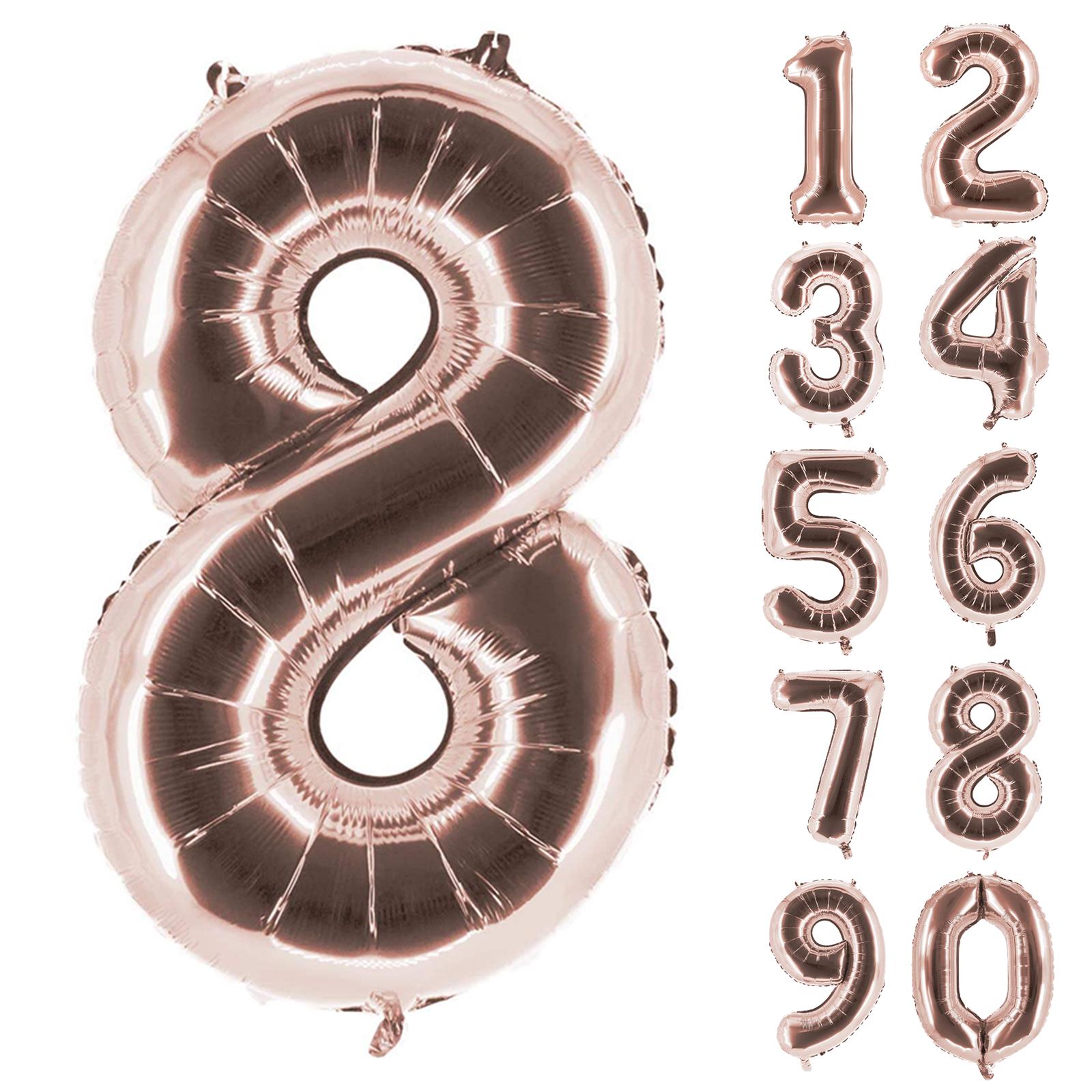 XXL foil balloon number 8 rose gold 40 in