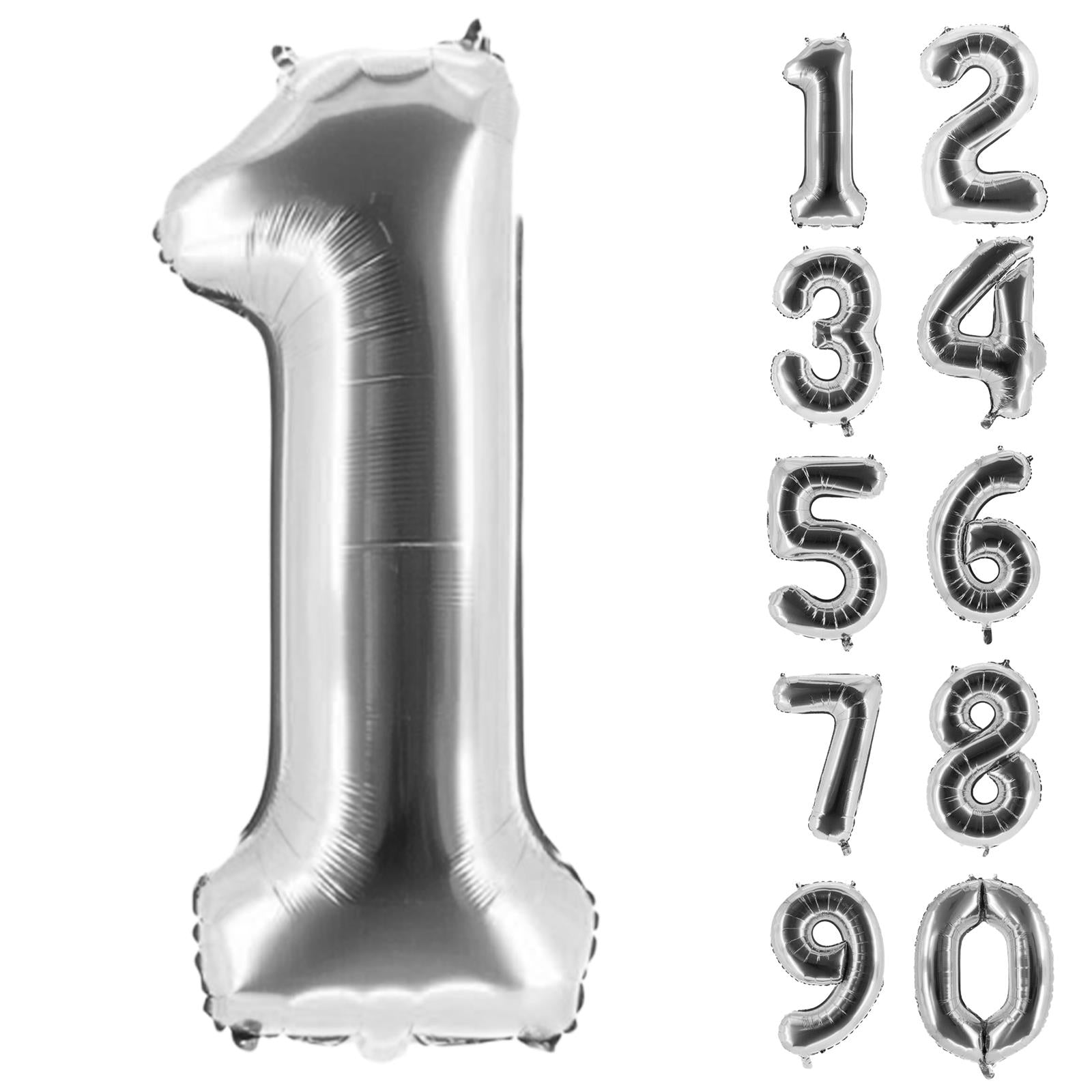 XXL foil balloon number 1 silver 40 in