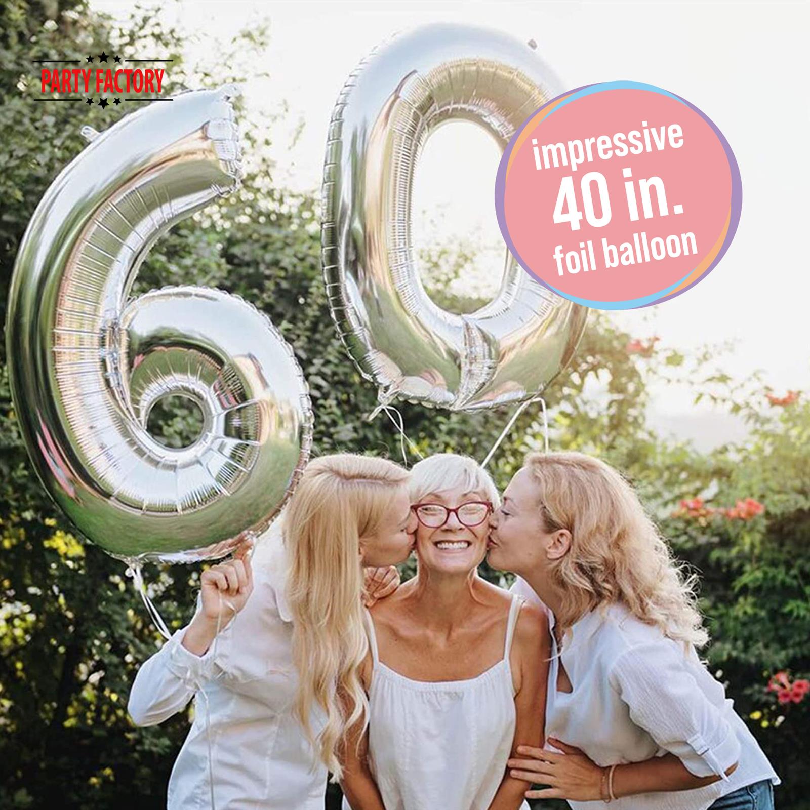 XXL foil balloon number 8 silver 40 in 2