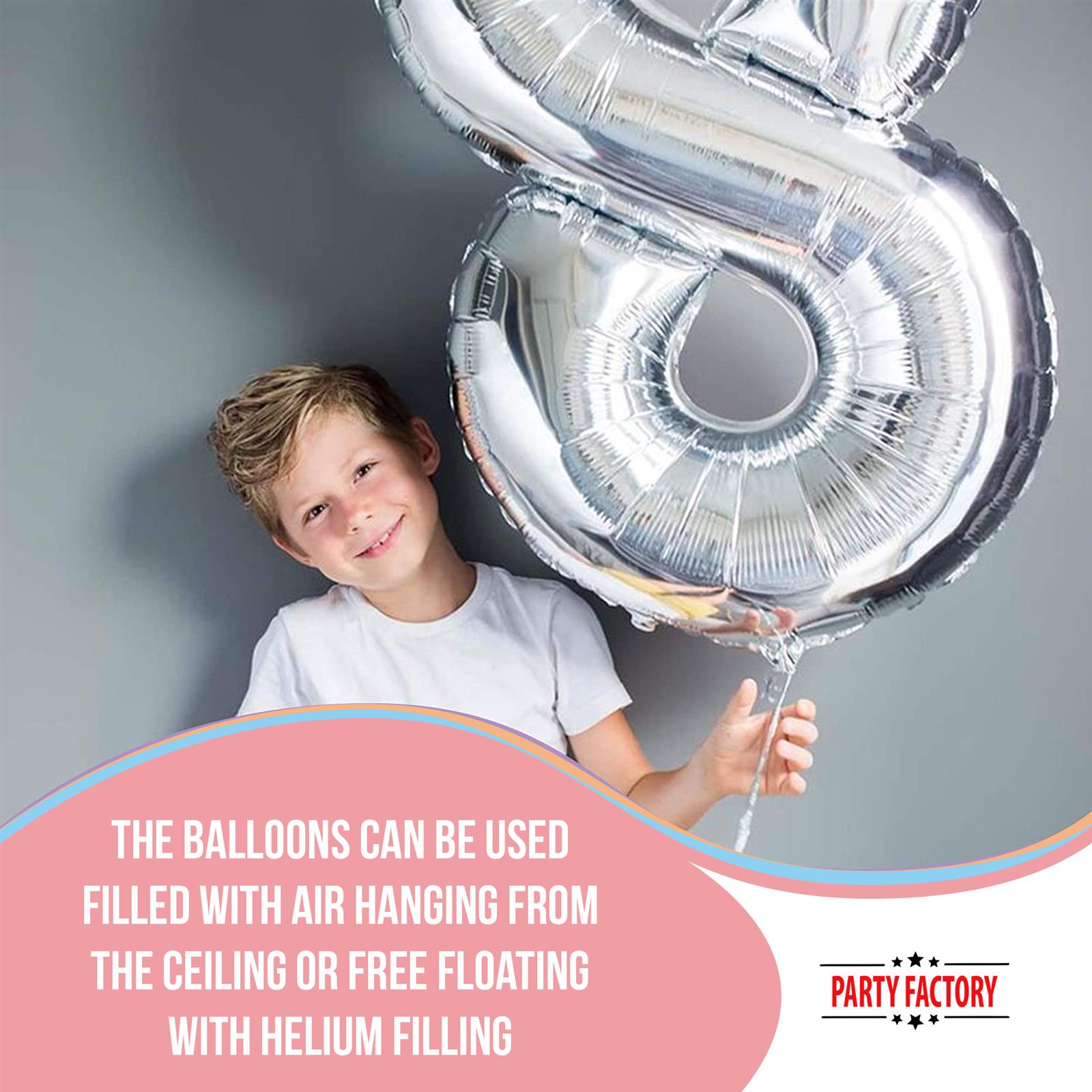 XXL foil balloon number 7 silver 40 in 6