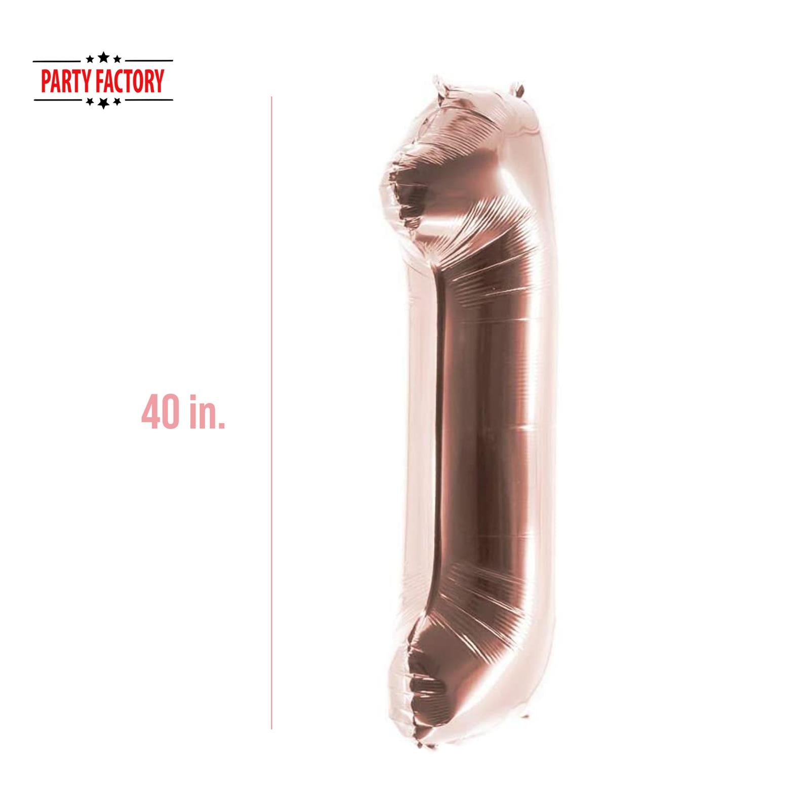 XXL foil balloon number 1 rose gold 40 in 3