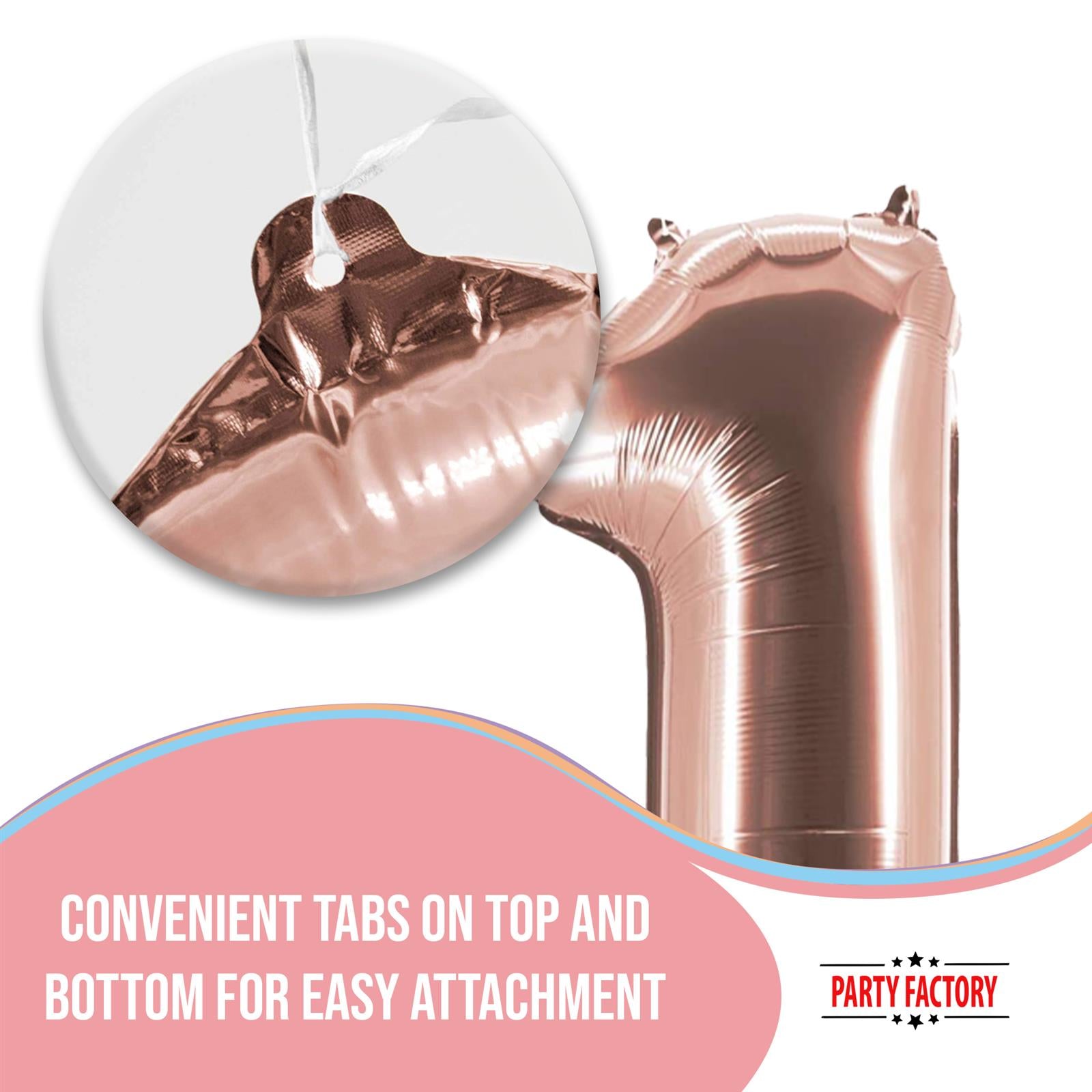 XXL foil balloon number 1 rose gold 40 in 5