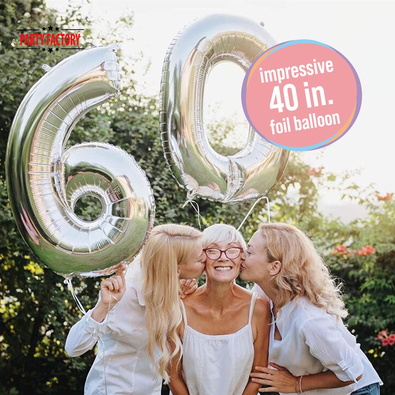 XXL foil balloon number 2 silver 40 in 2