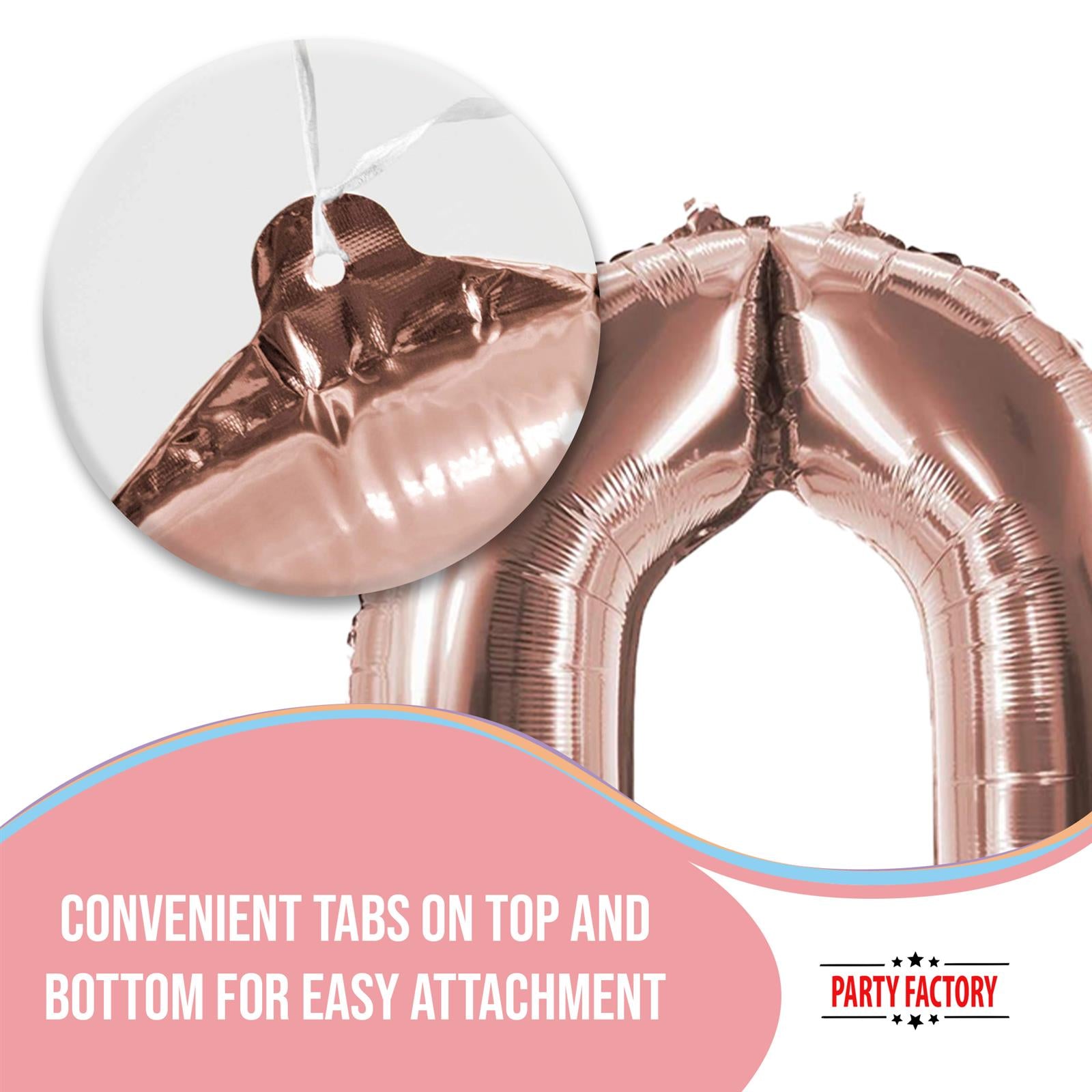 XXL foil balloon number 0 rose gold 40 in 5