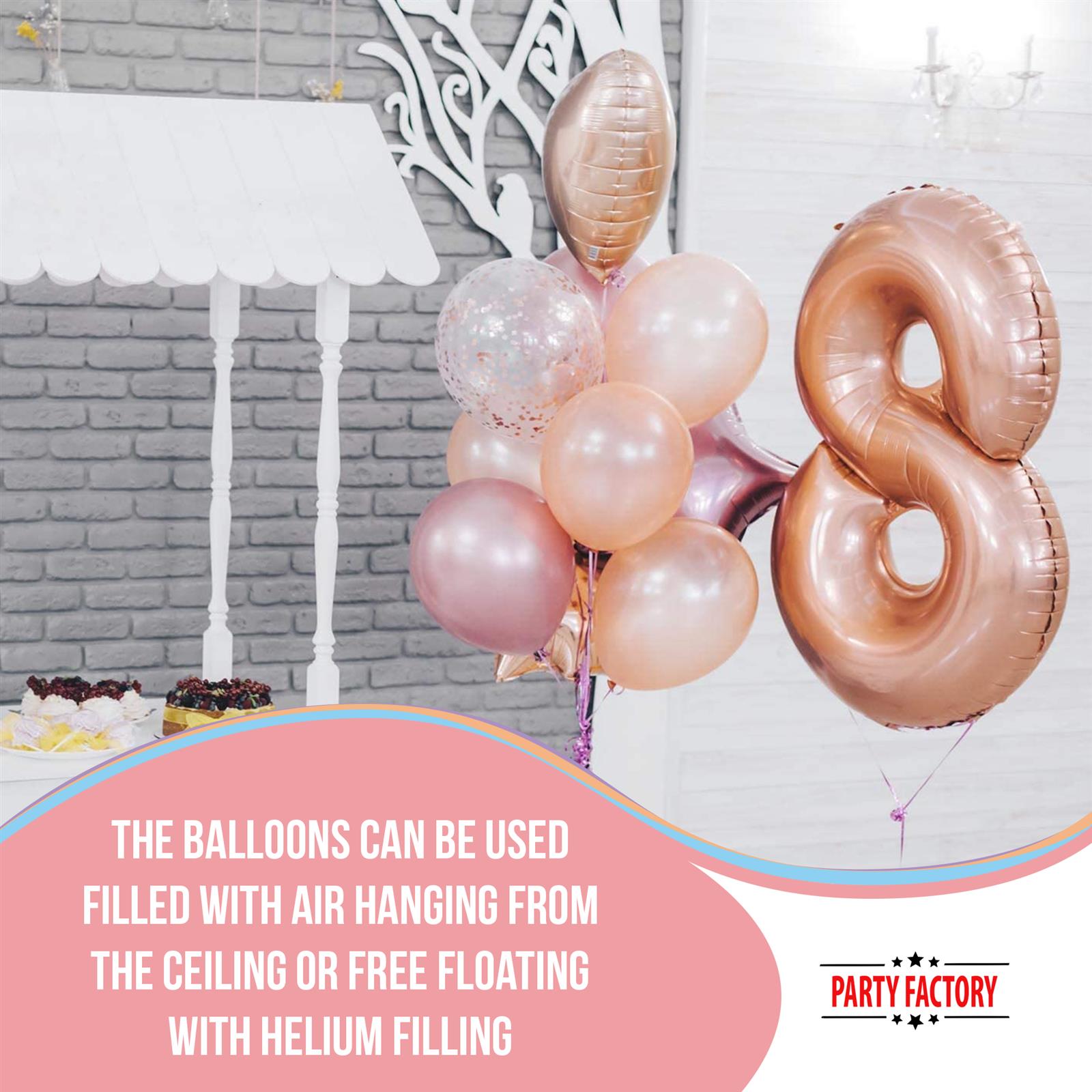 XXL foil balloon number 8 rose gold 40 in 6