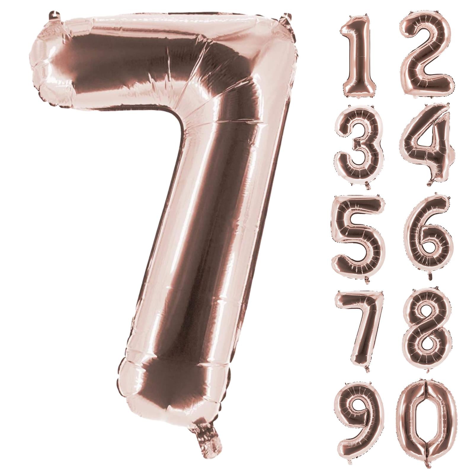 XXL foil balloon number 7 rose gold 40 in
