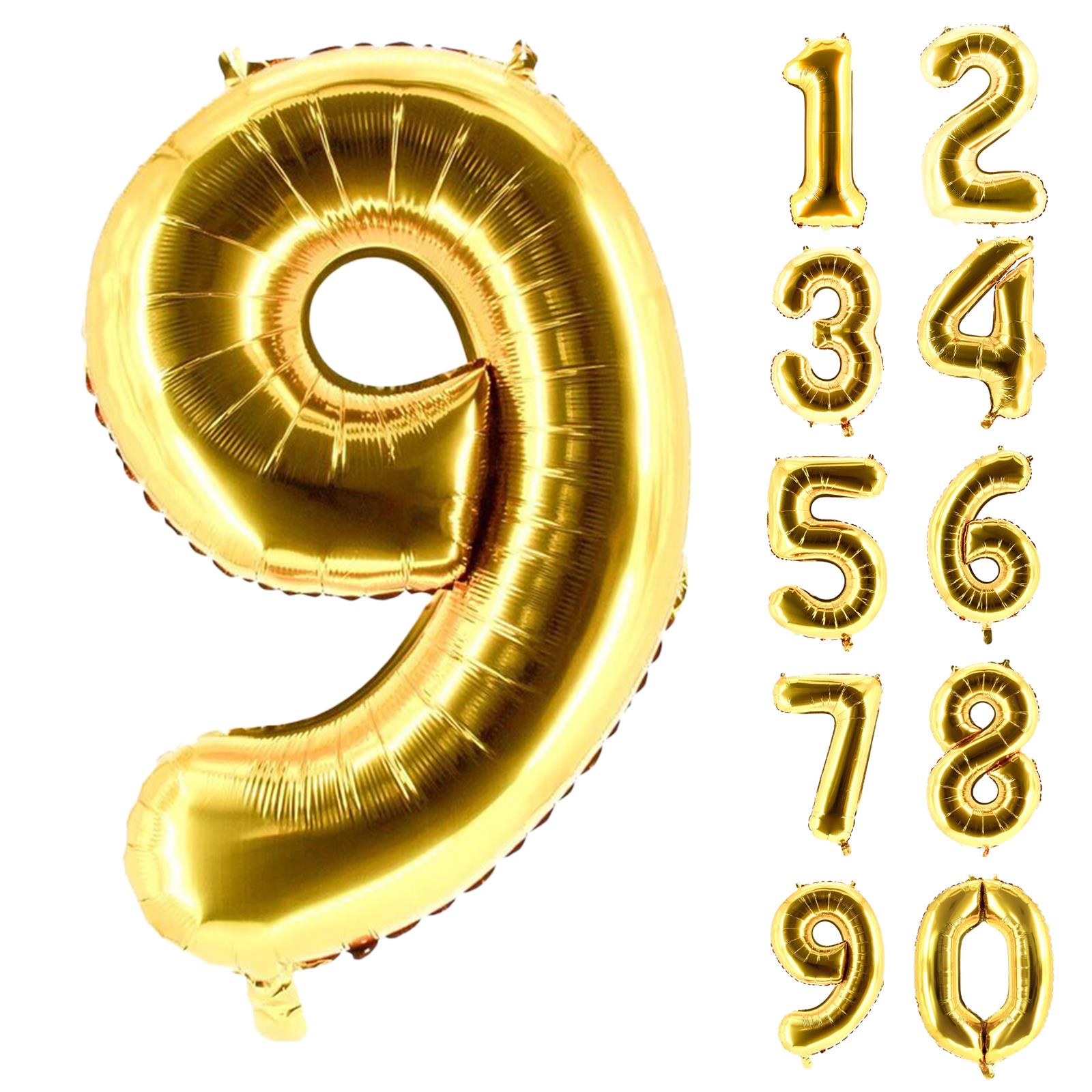 XXL foil balloon number 9 gold 40 in