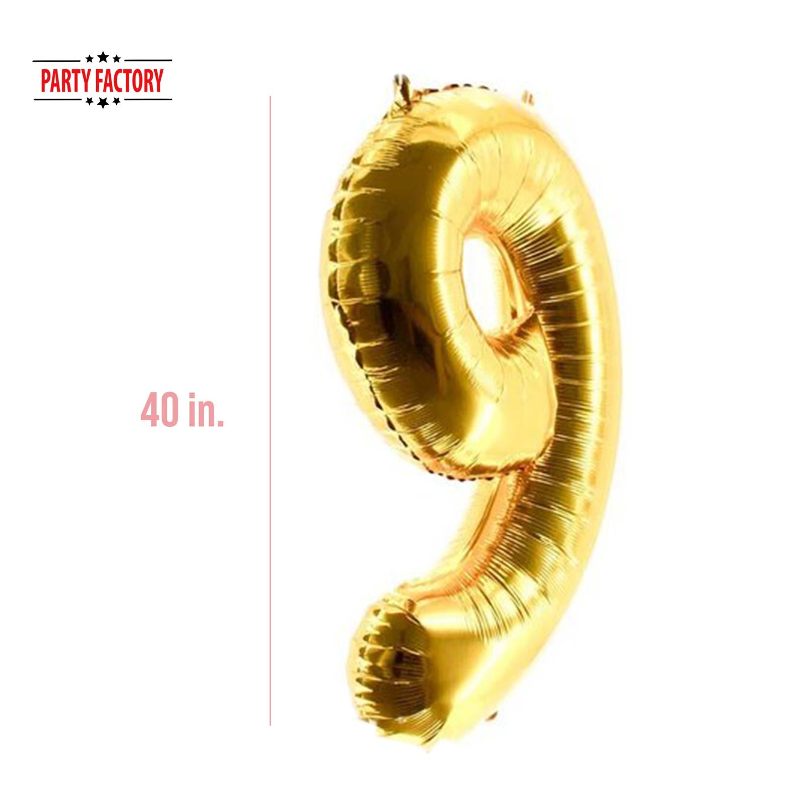 XXL foil balloon number 9 gold 40 in 3