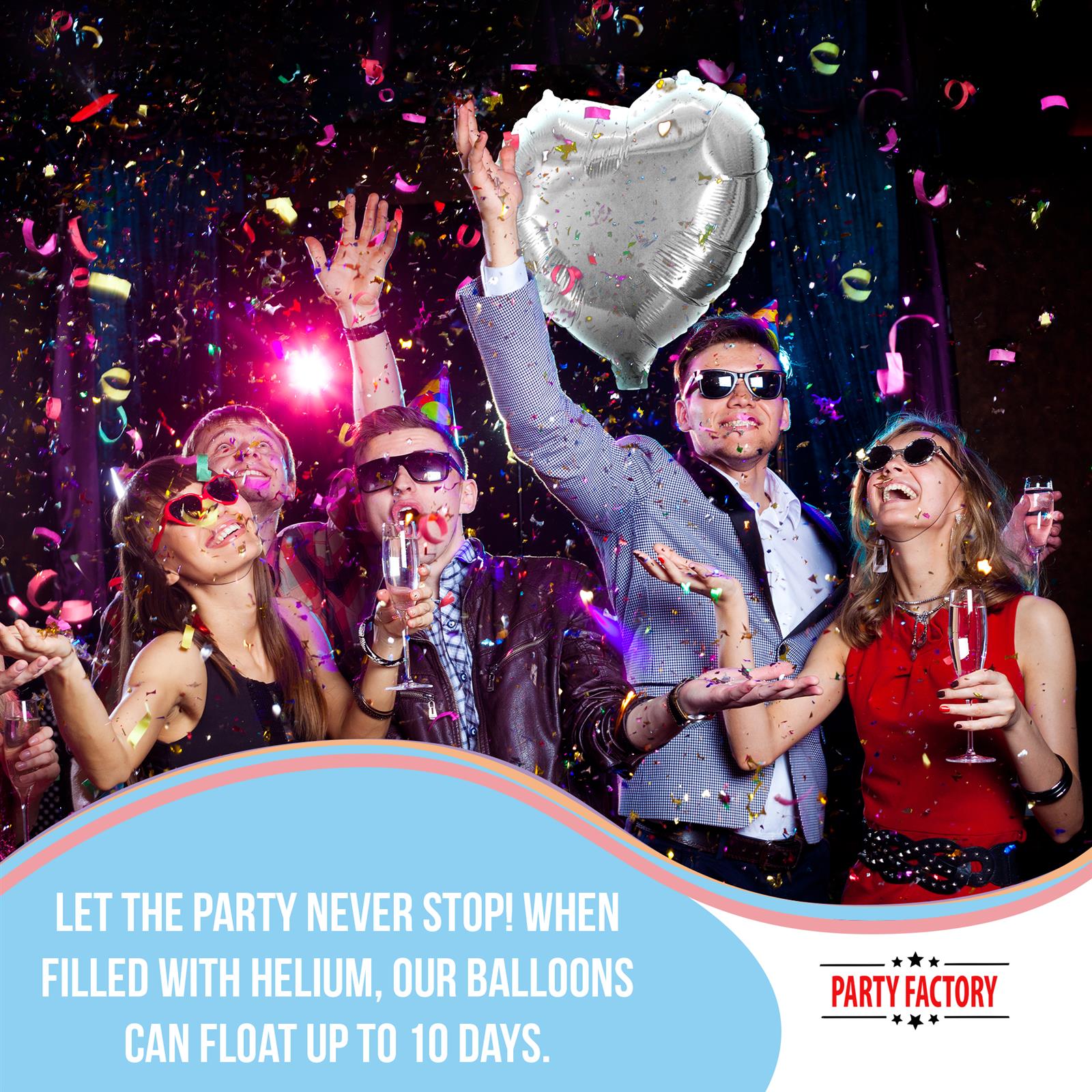 Heart foil balloon silver 17.7 inch helium balloon 3