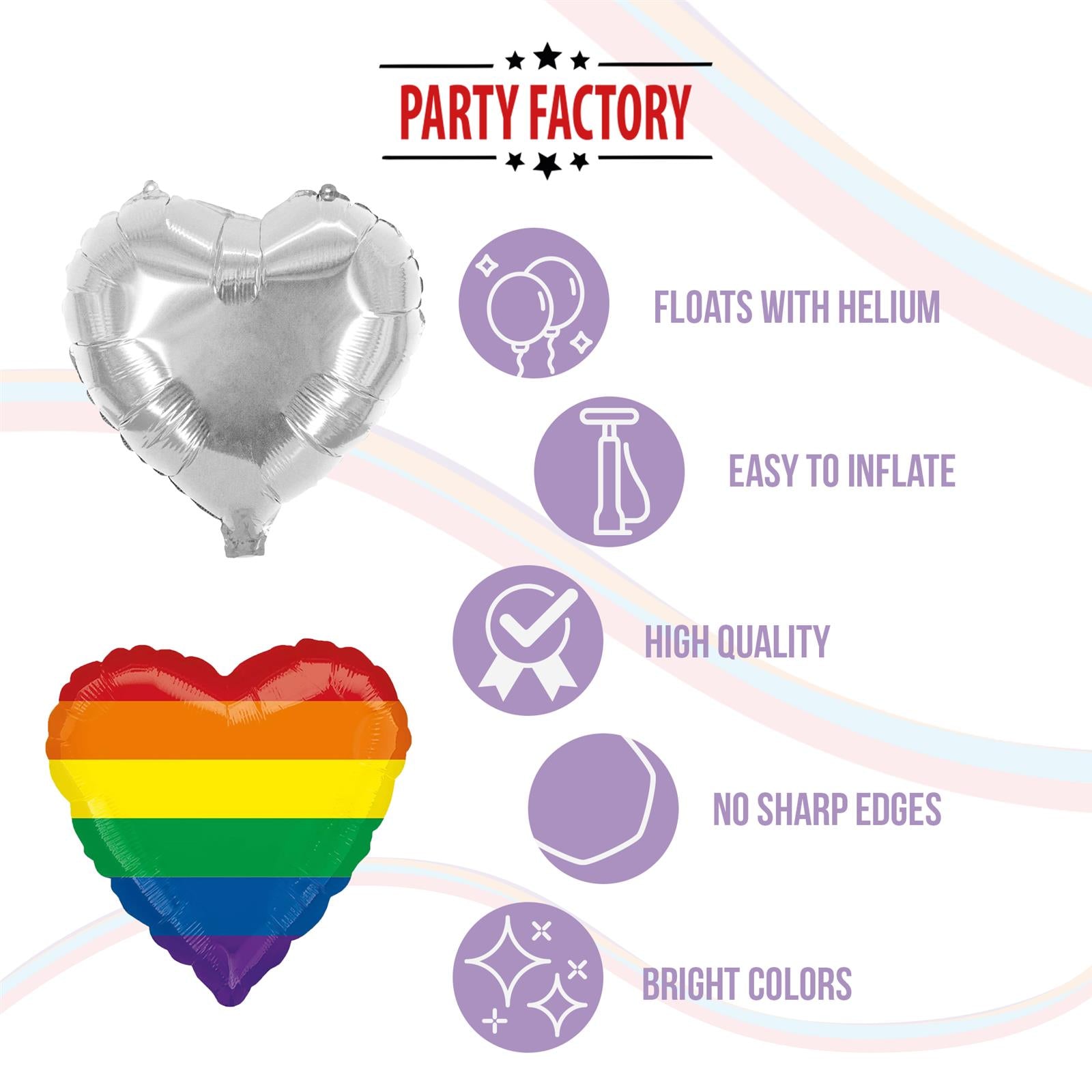 Heart foil balloon silver 17.7 inch helium balloon 5