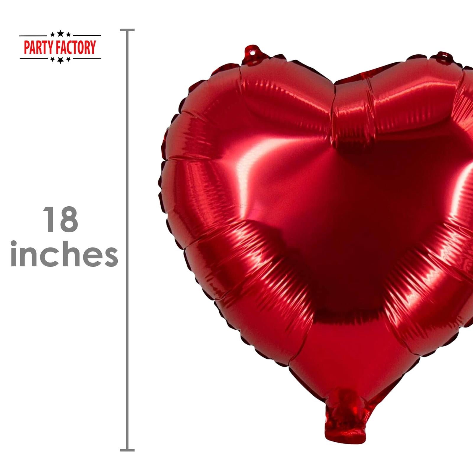 Heart foil balloon red 17.7 in helium balloon 4