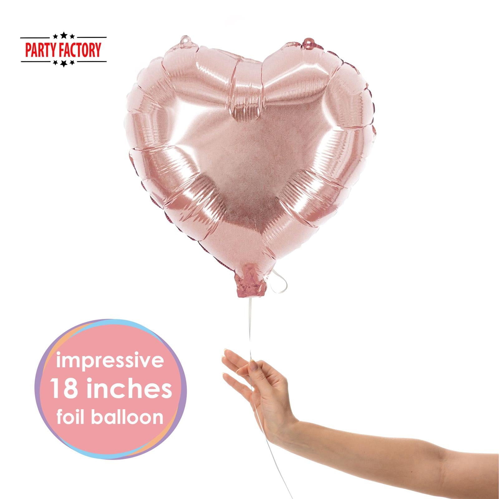 Heart foil balloon rose gold 17.7 in helium balloon 2
