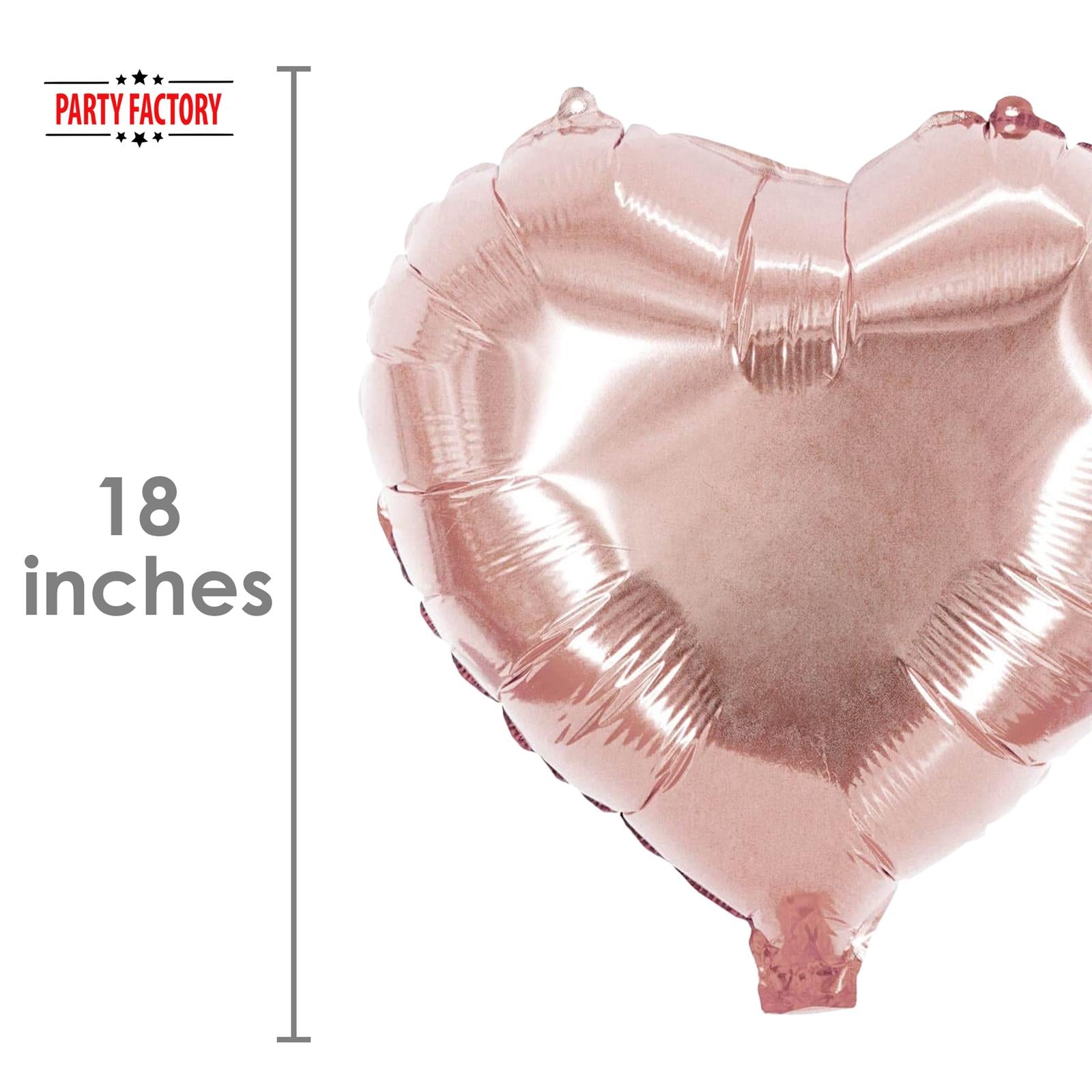 Heart foil balloon rose gold 17.7 in helium balloon 4