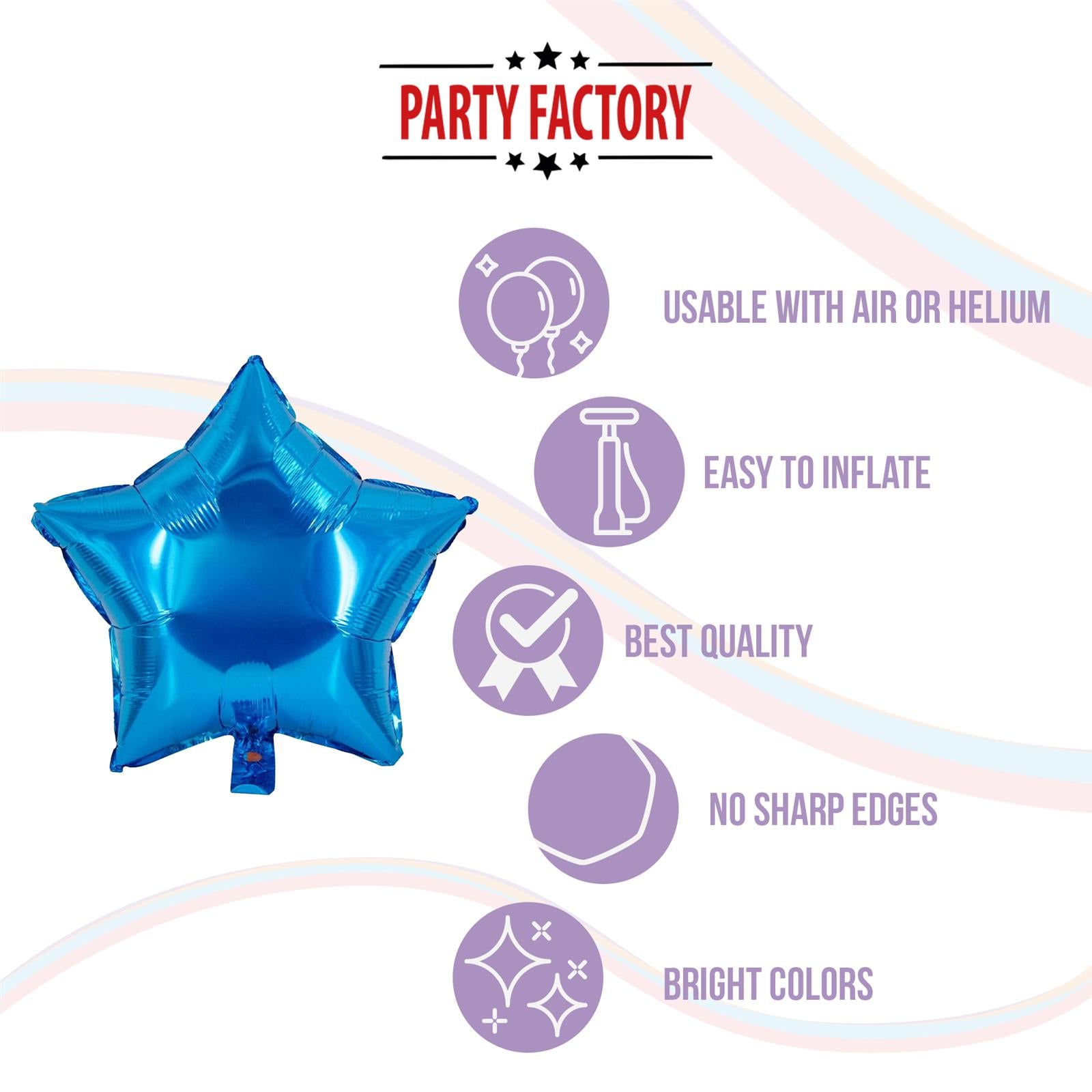 Foil balloon star blue 17.7 in 5