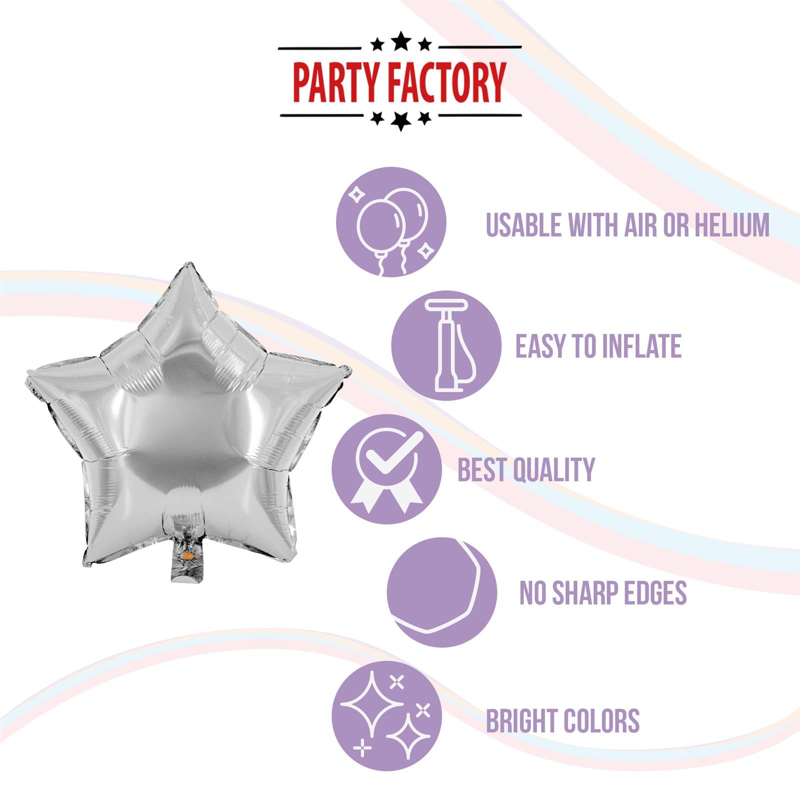 Foil balloon star silver 17.7 in 5