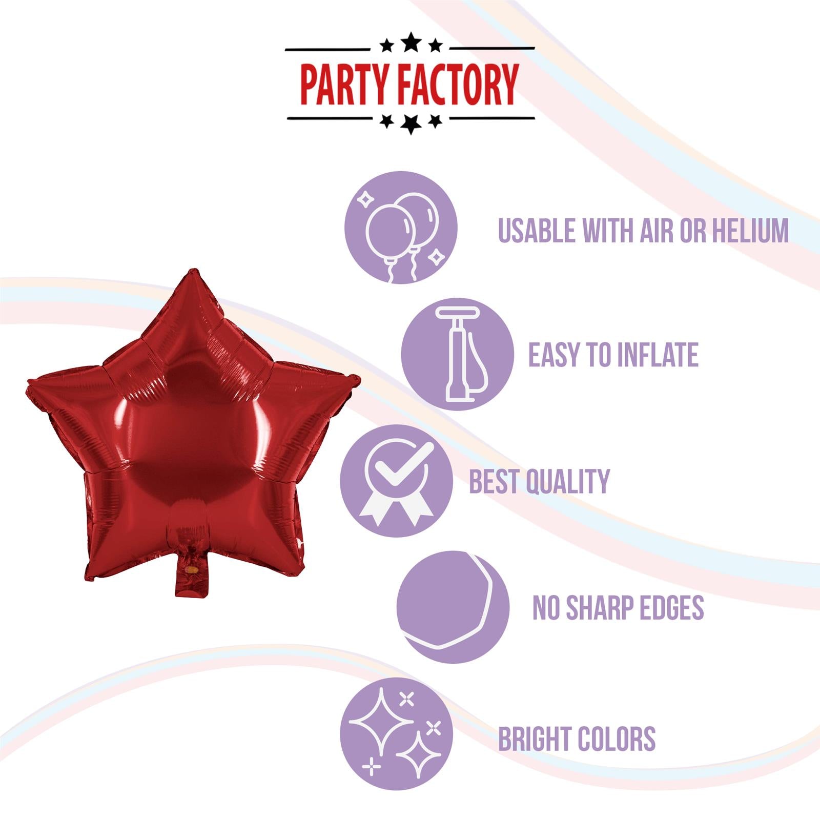 Foil balloon star red 17.7 in 5