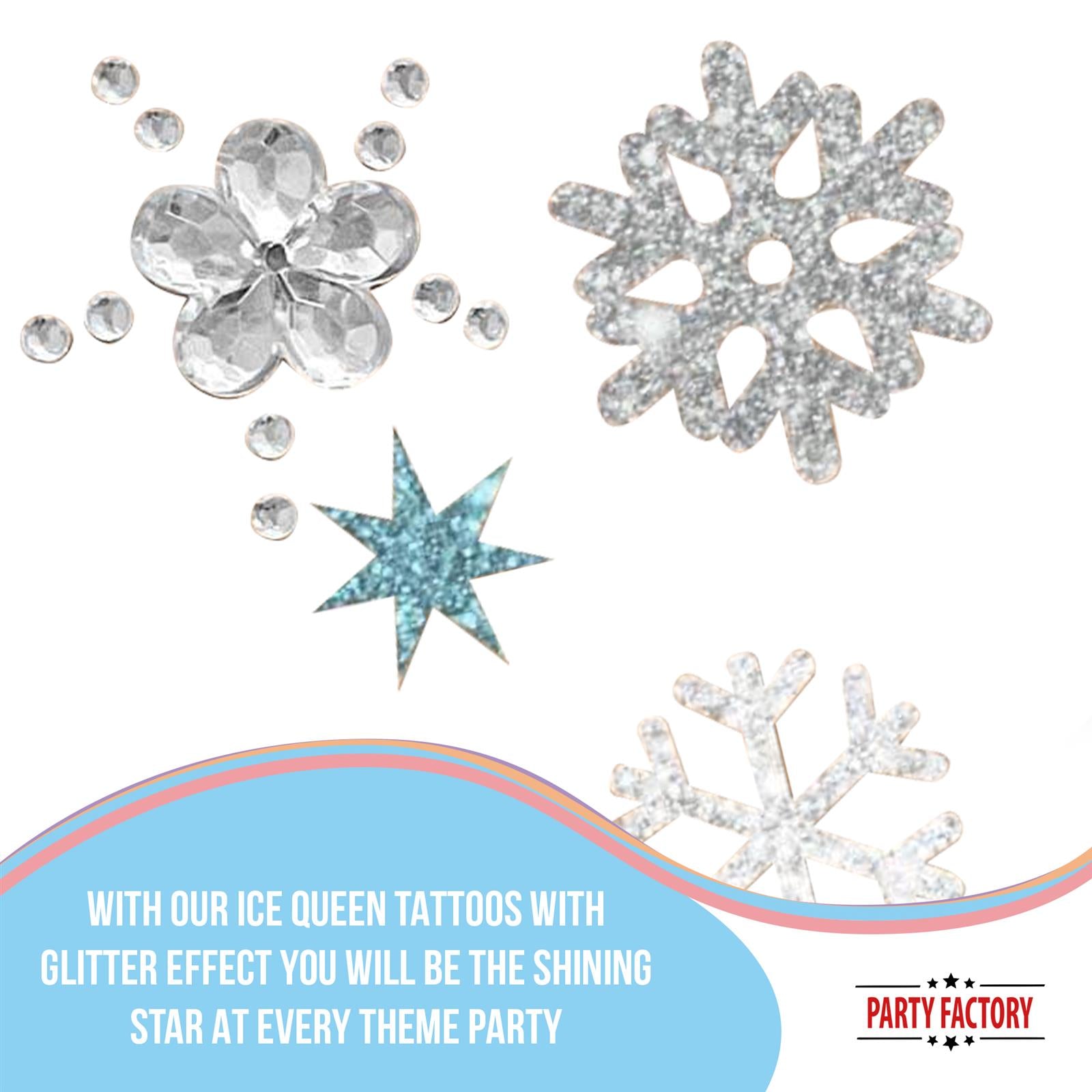 Face Tattoo ice Queen blue silver and white glitter 5