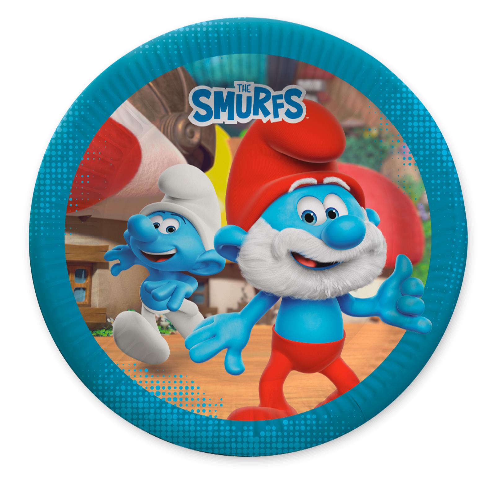 The Smurfs 10 x paper plates disposable plates colorful 9 in