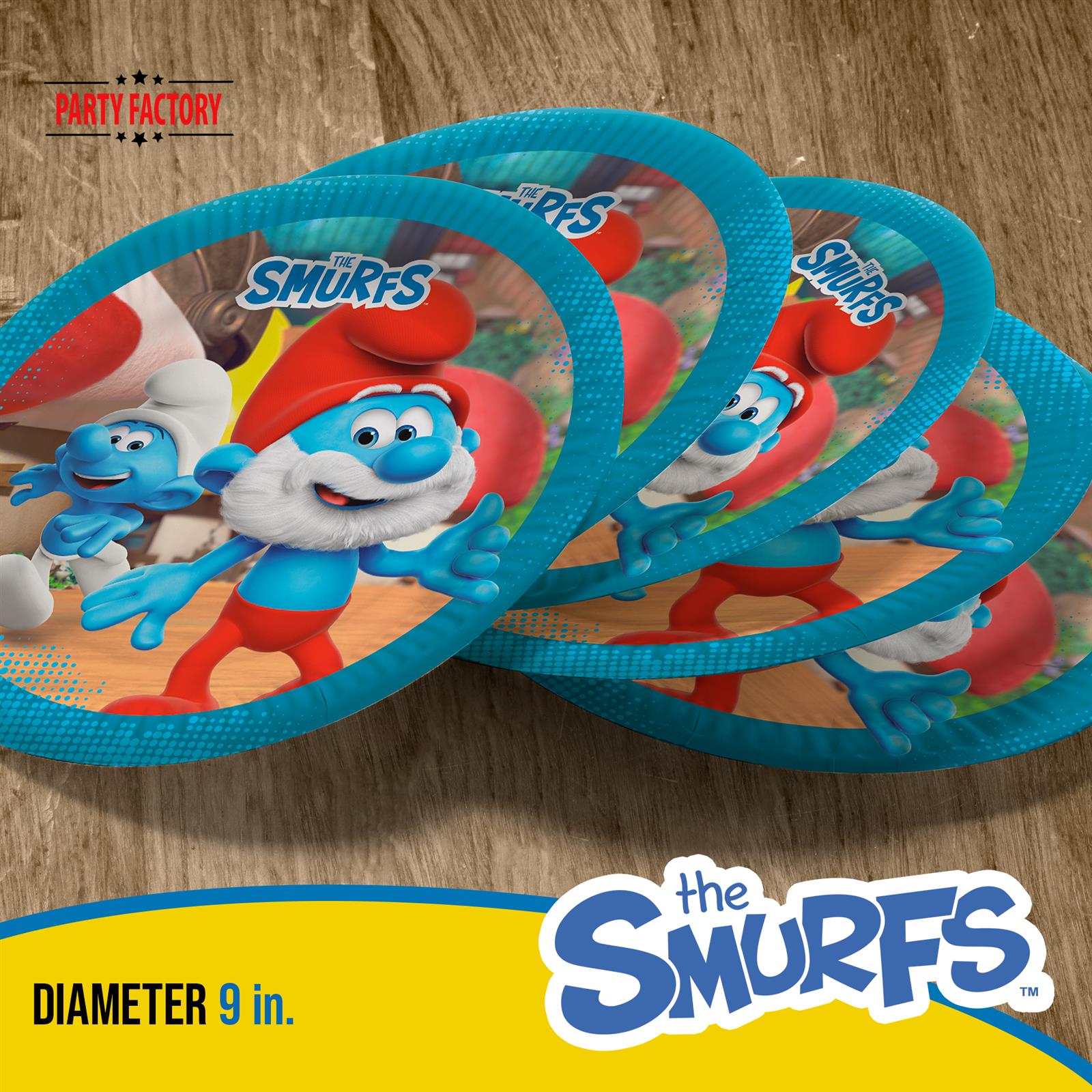 The Smurfs 10 x paper plates disposable plates colorful 9 in 3