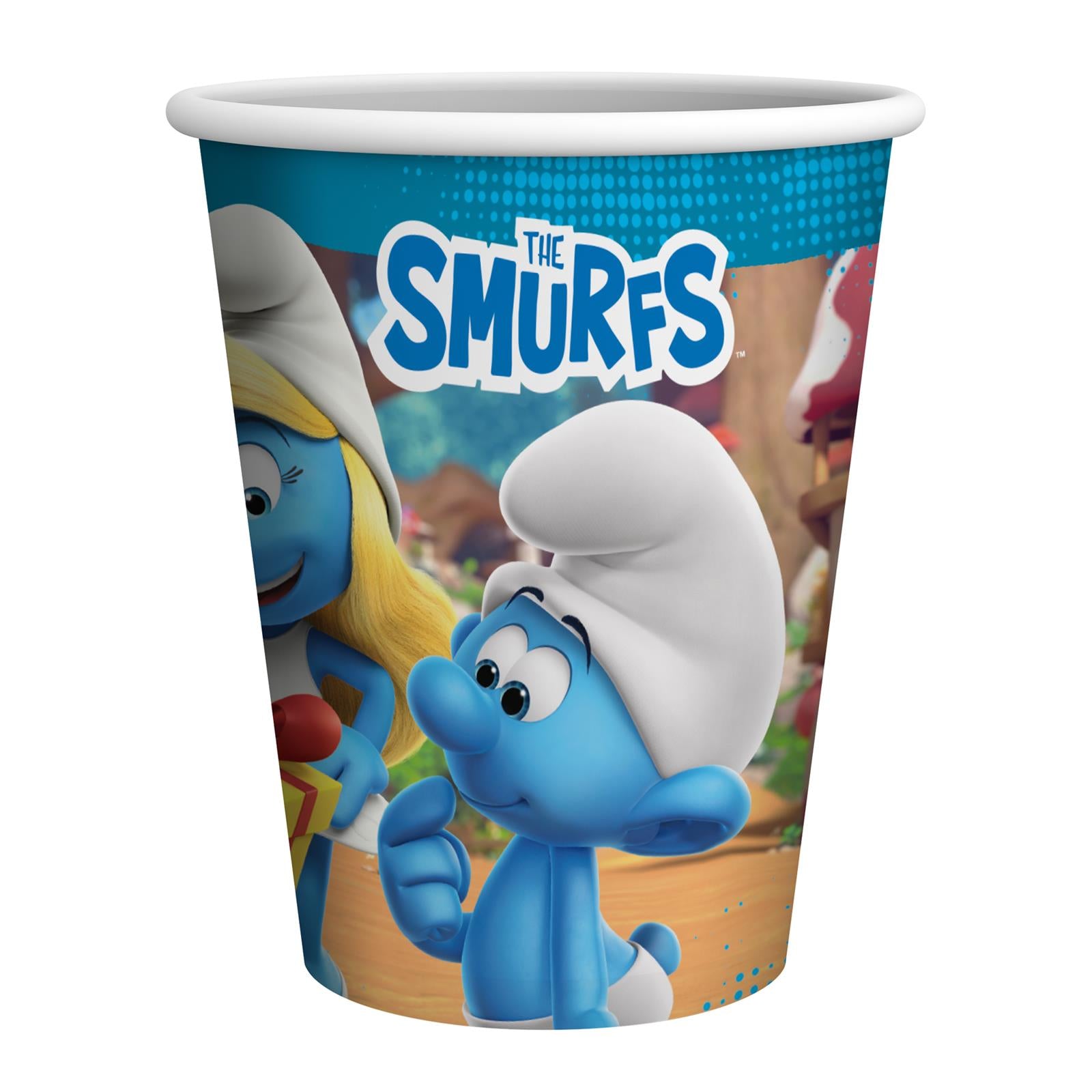 Smurfs 10 paper cups 8.4 oz colorful disposable cups