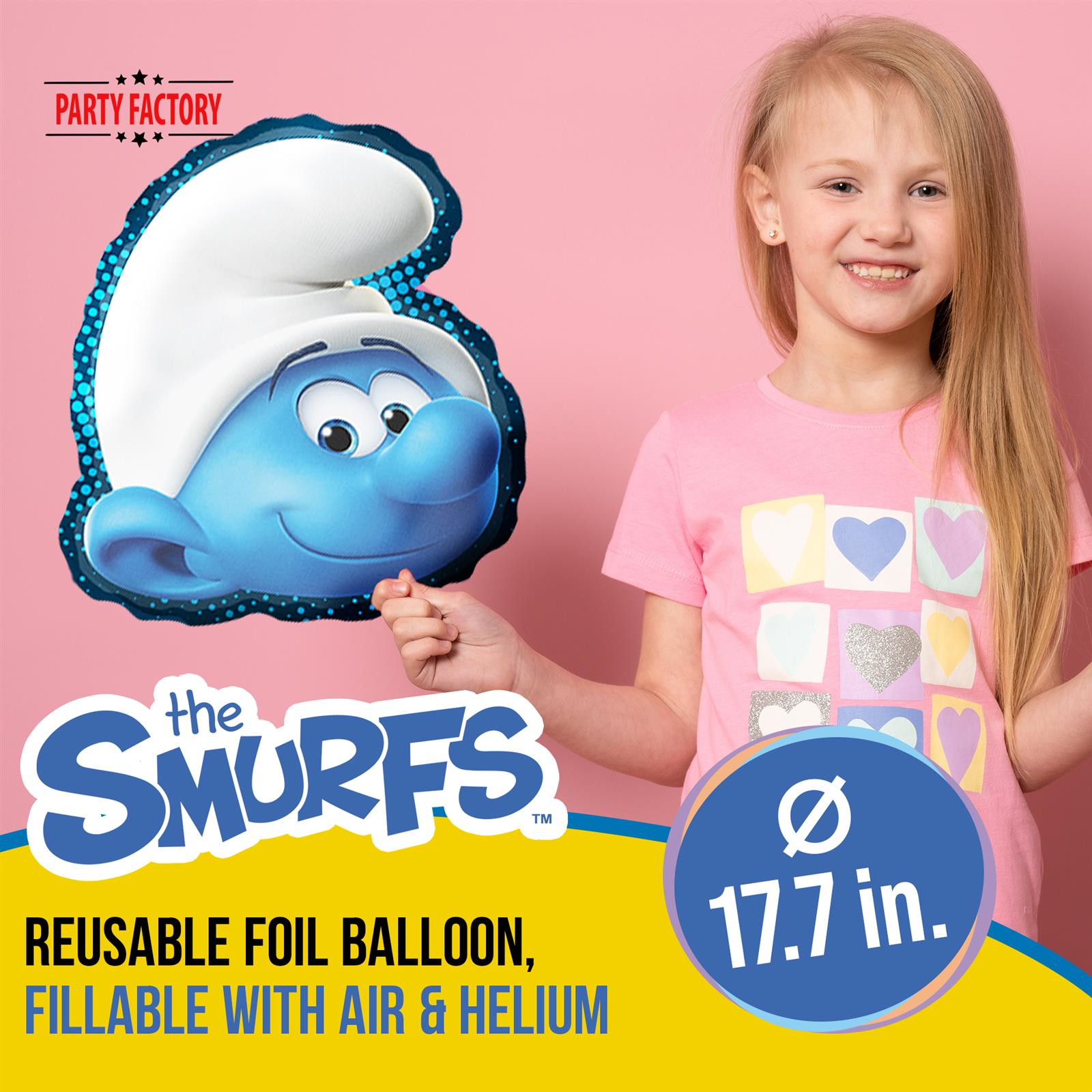 Smurfs foil balloon shape blue white 2