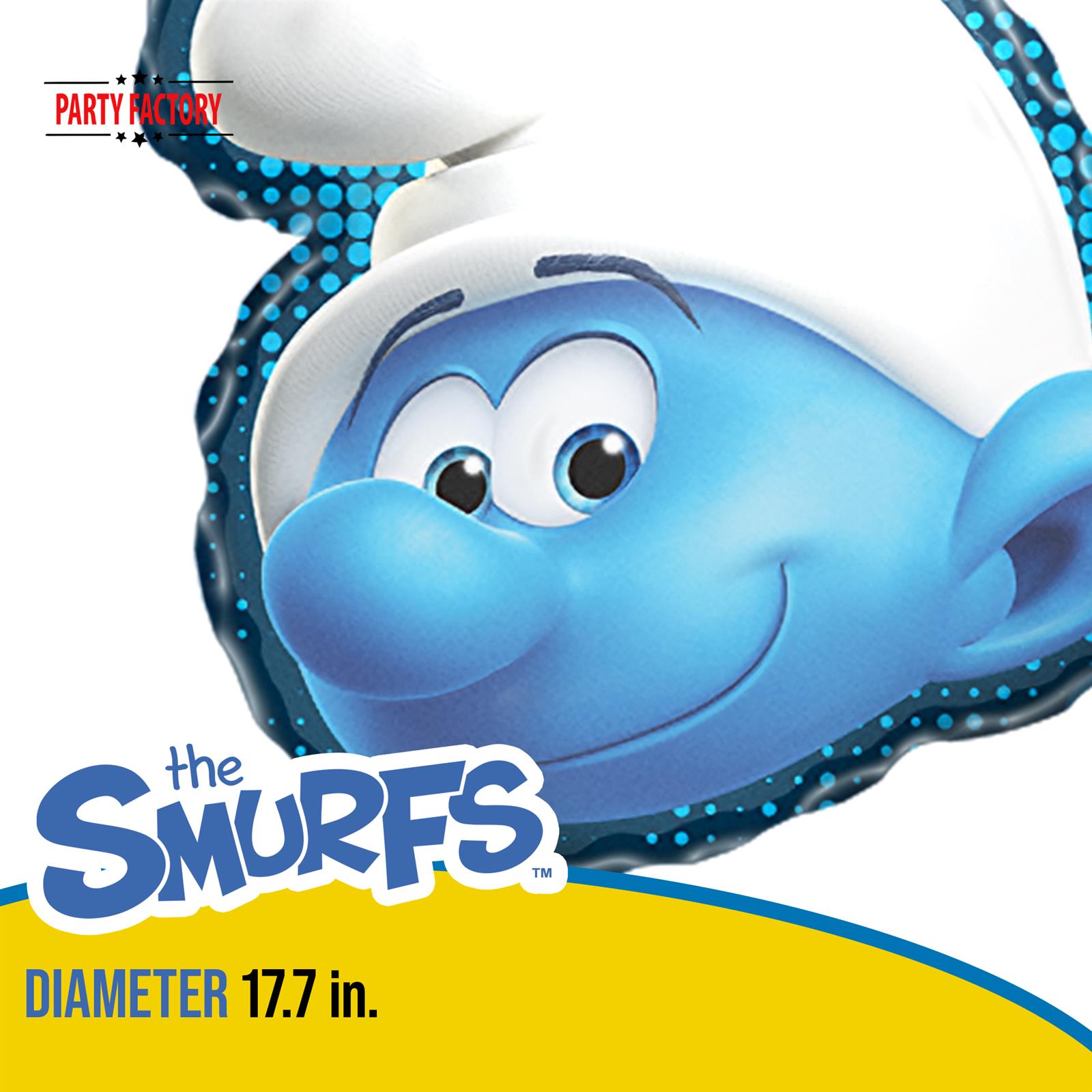 Smurfs foil balloon shape blue white 3