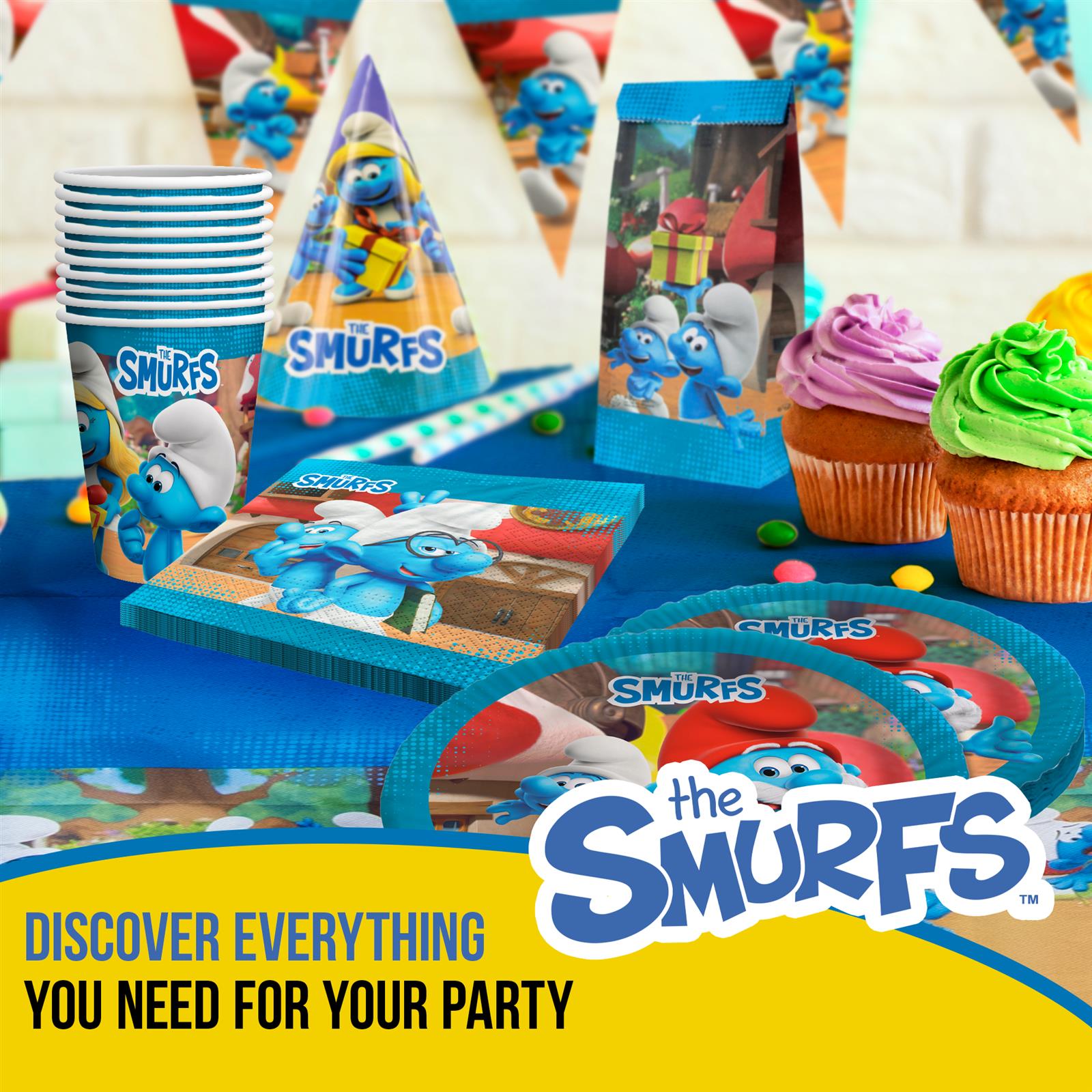 Smurfs set of 10 blue and white latex balloons 6