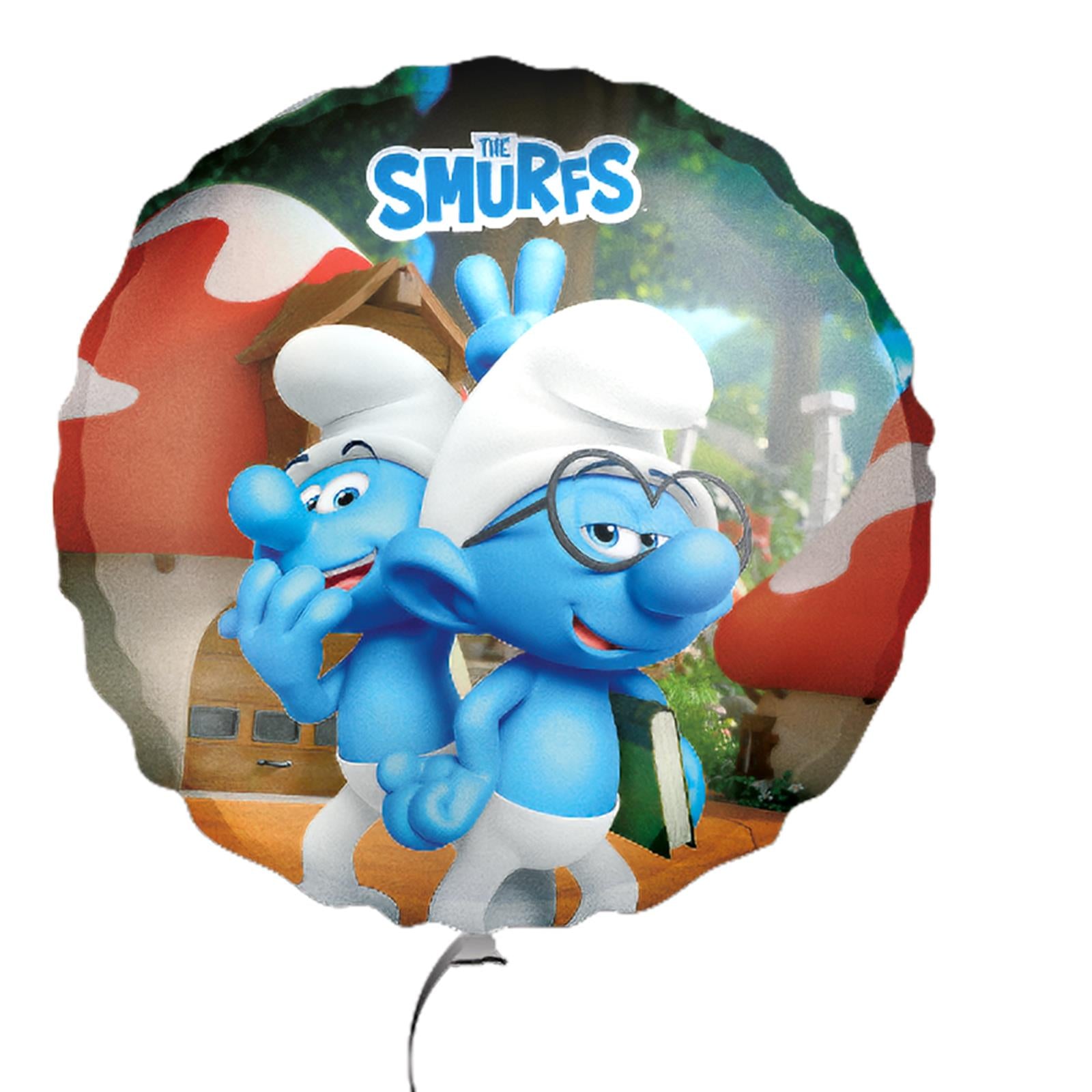 Smurfs foil balloon 17.7 in colorful Brainy and Jokey Smurf