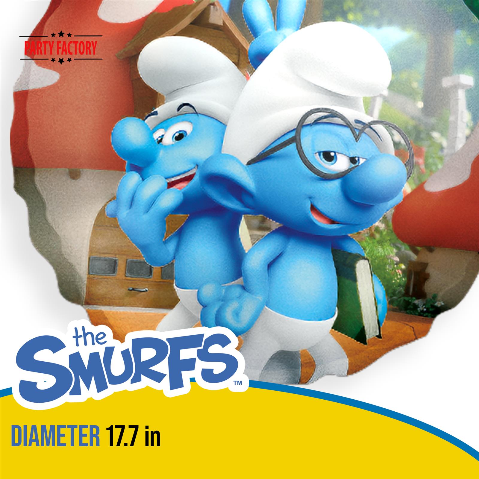 Smurfs foil balloon 17.7 in colorful Brainy and Jokey Smurf 3