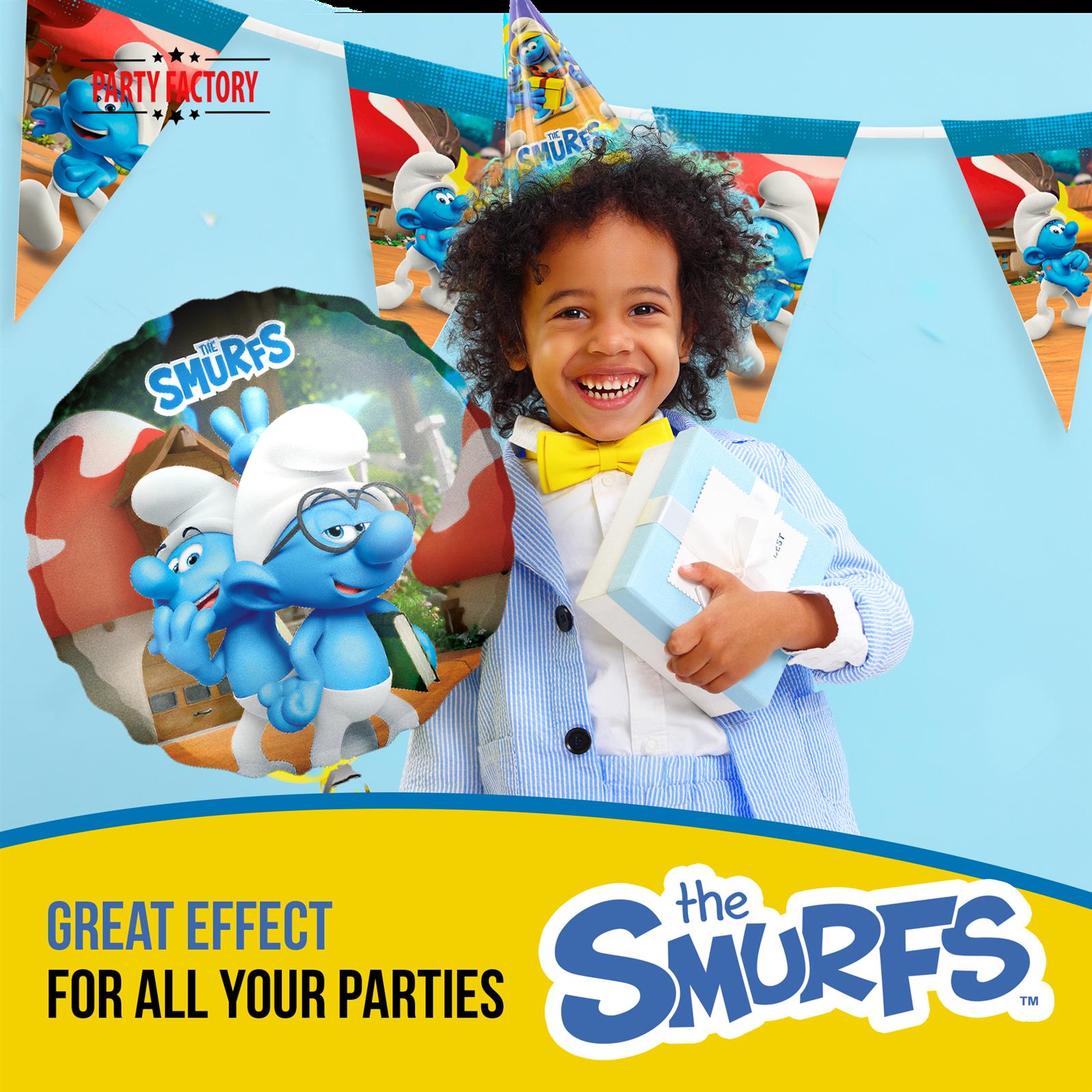 Smurfs foil balloon 17.7 in colorful Brainy and Jokey Smurf 4