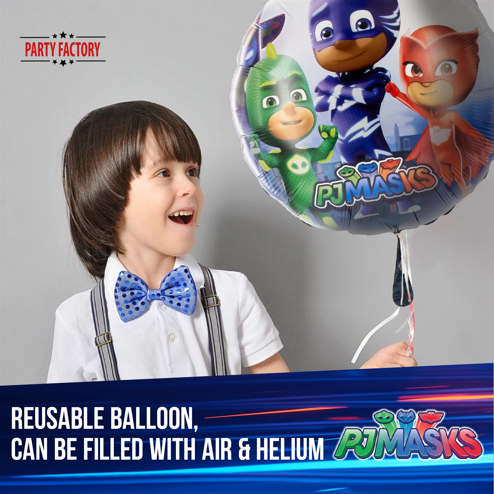 PJ Masks foil balloon 17.7 in colorful superhero trio Catboy Owlette Gekko 2