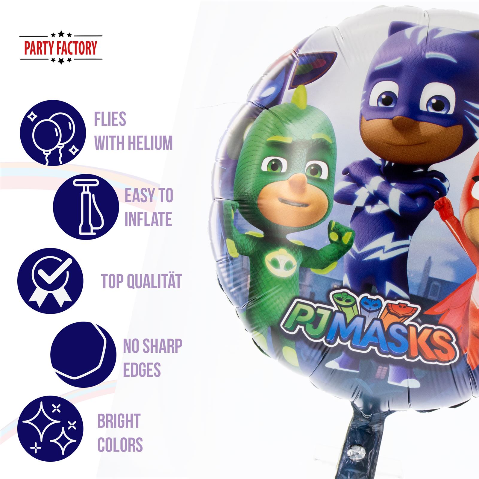 PJ Masks foil balloon 17.7 in colorful superhero trio Catboy Owlette Gekko 5