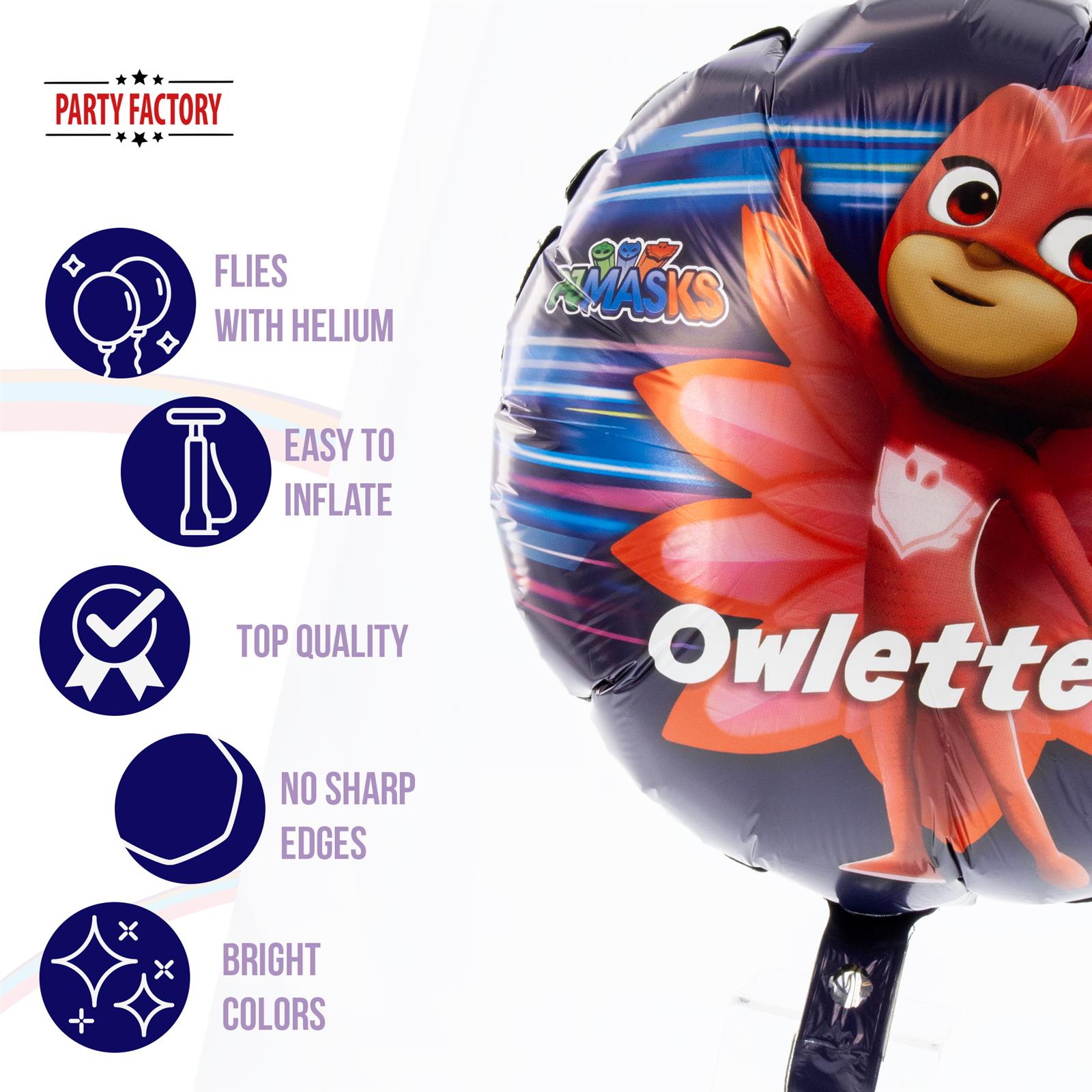 PJ Masks foil balloon 17.7 in colorful pyjama heroes Owlette 5