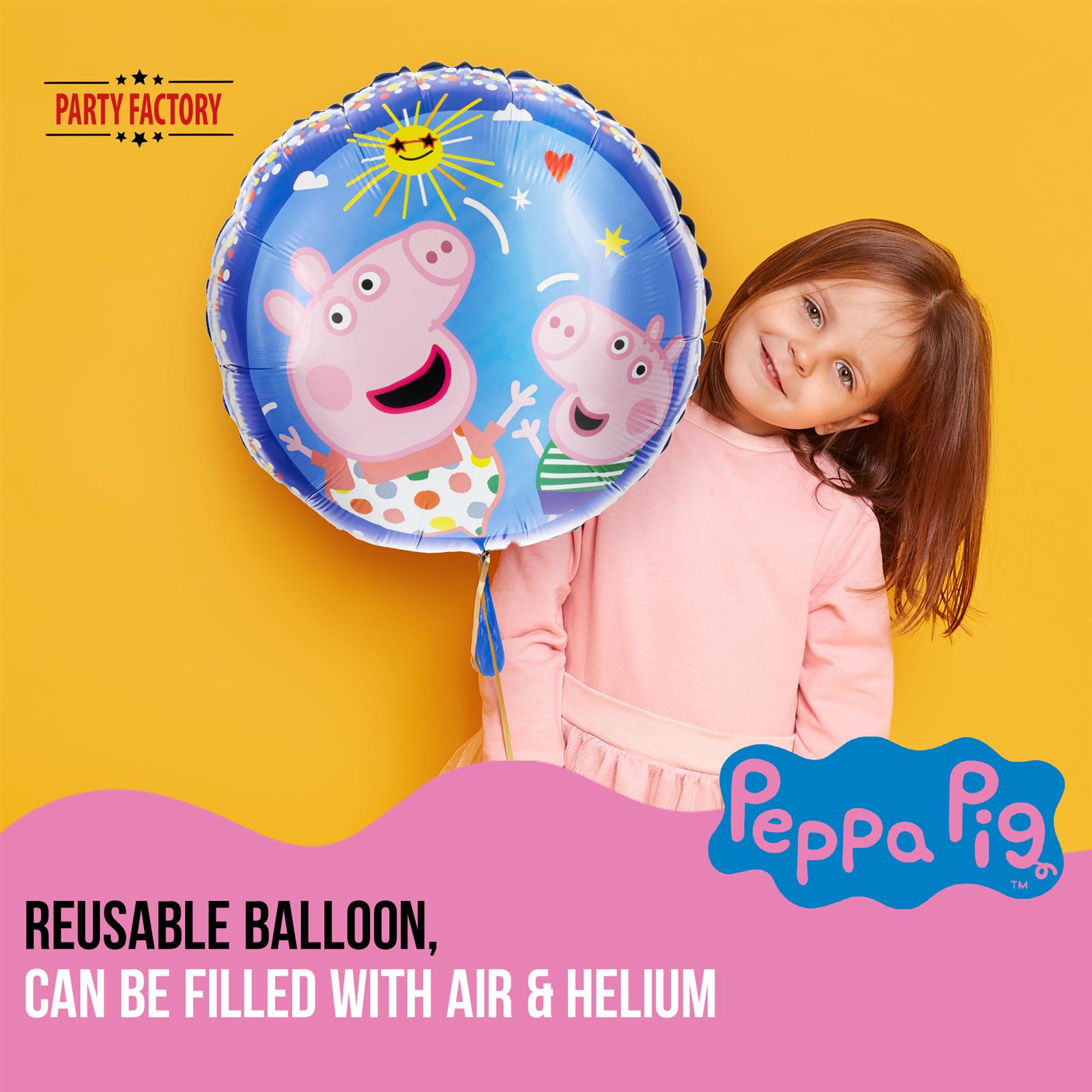Peppa Wutz foil balloon 17.7 in. colorful Peppa Pig and George Piggy 2