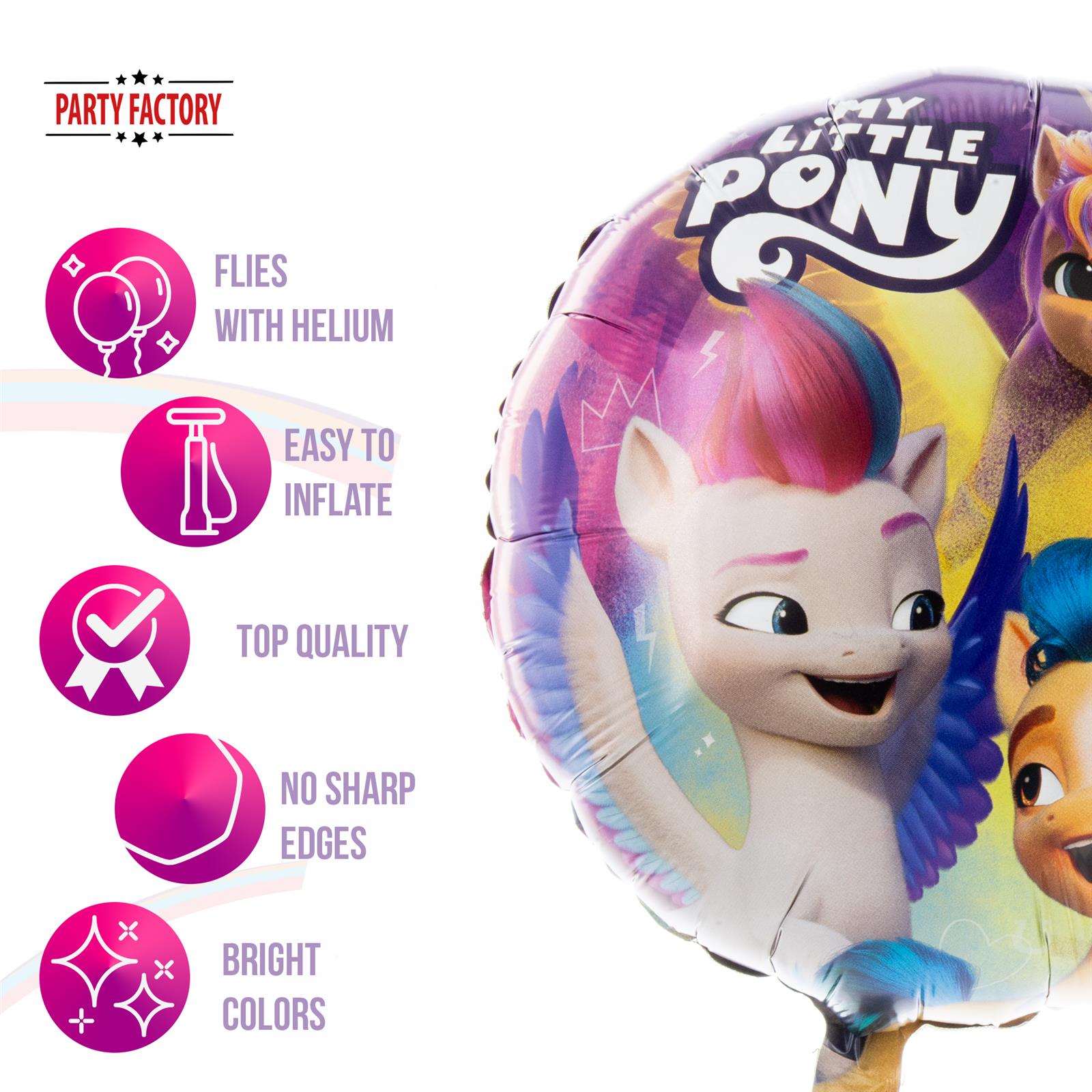 My Little Pony foil balloon 17.7 in colorful Zipp Hitch Sunny 5