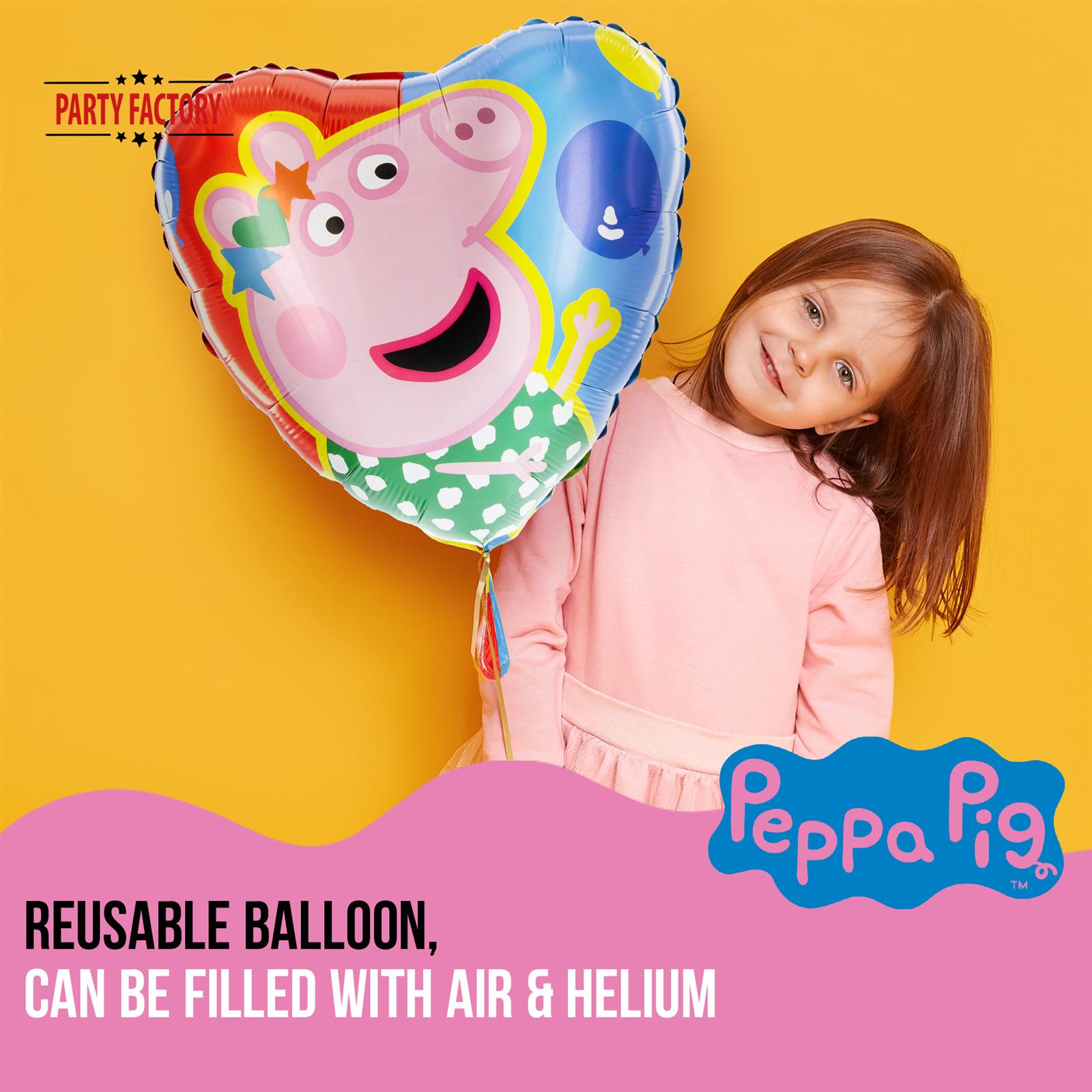 Peppa Pigg foil balloon heart 17.7 in colorful Piglet 2